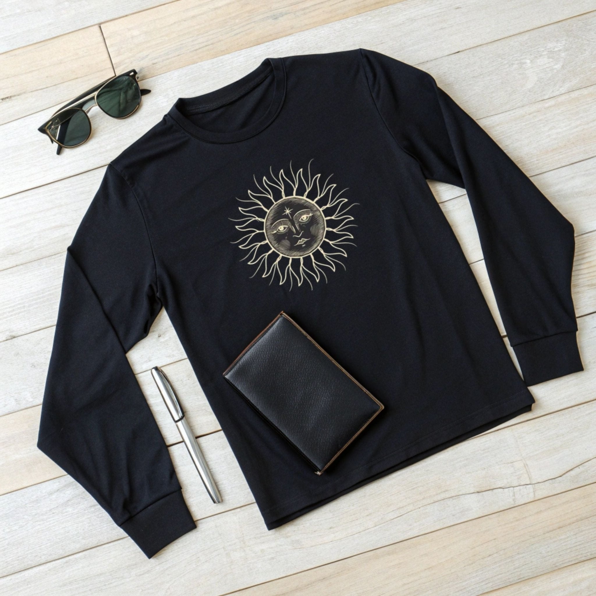 Celestial Sun Long Sleeve T-Shirt – Cosmic & Stylish - Craig Michael Design
