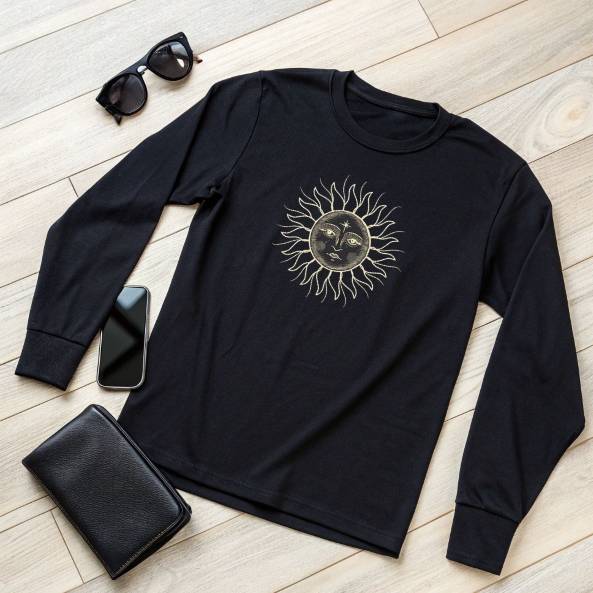 Celestial Sun Long Sleeve T-Shirt – Cosmic & Stylish - Craig Michael Design