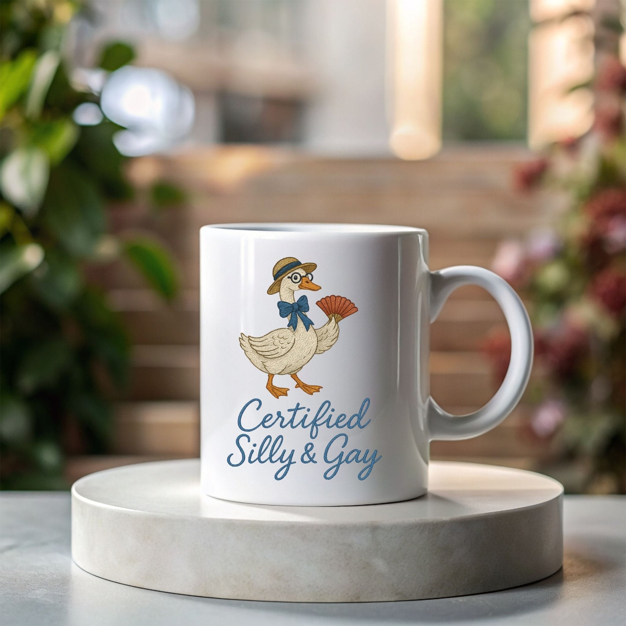 Certified Silly and Gay Mug, Funny Goose Cup, Cottagecore Pride Gift - Craig Michael Design