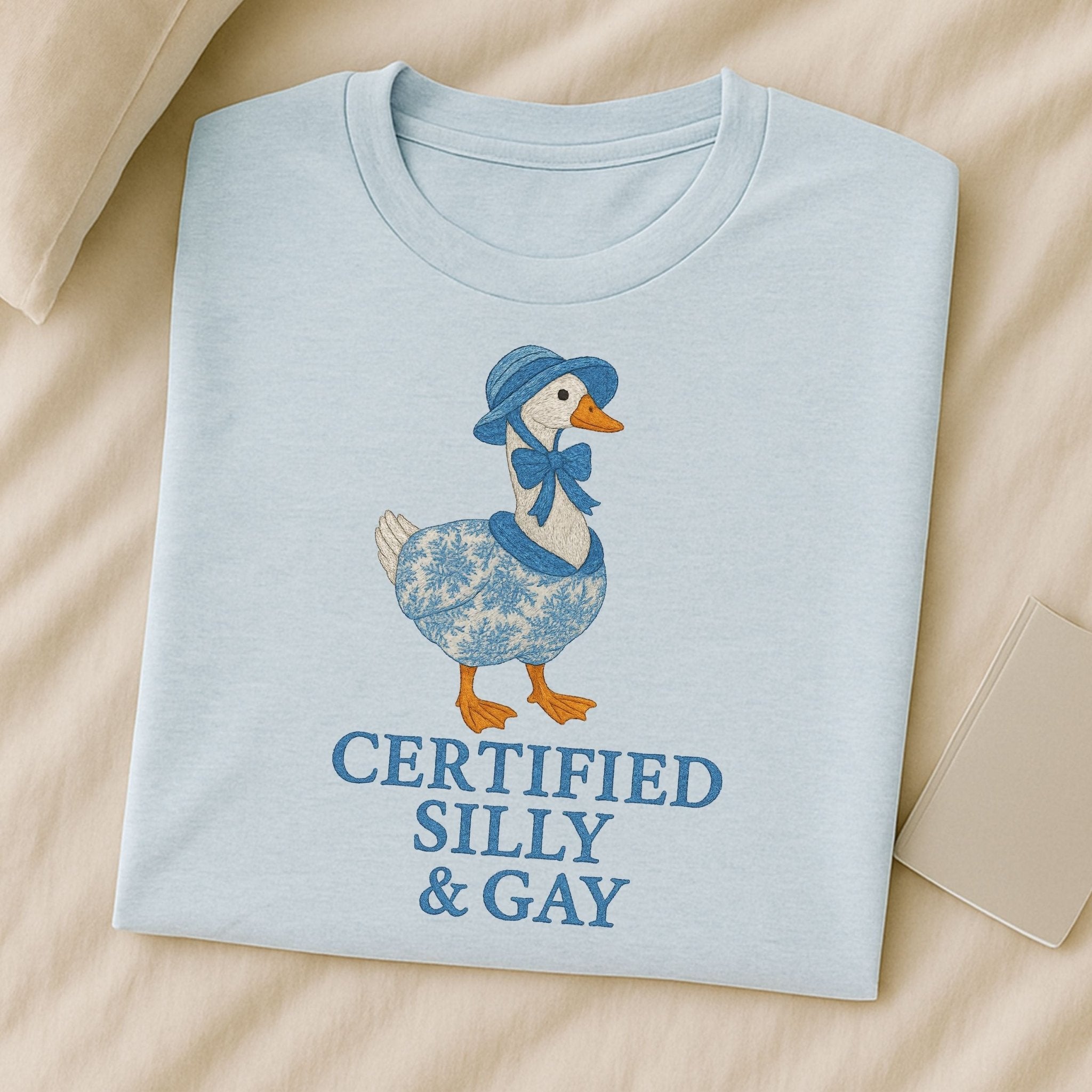 Certified Silly & Gay Shirt, Embroidered - Style Pride Tee, Cottagecore Goose Gift - Craig Michael Design