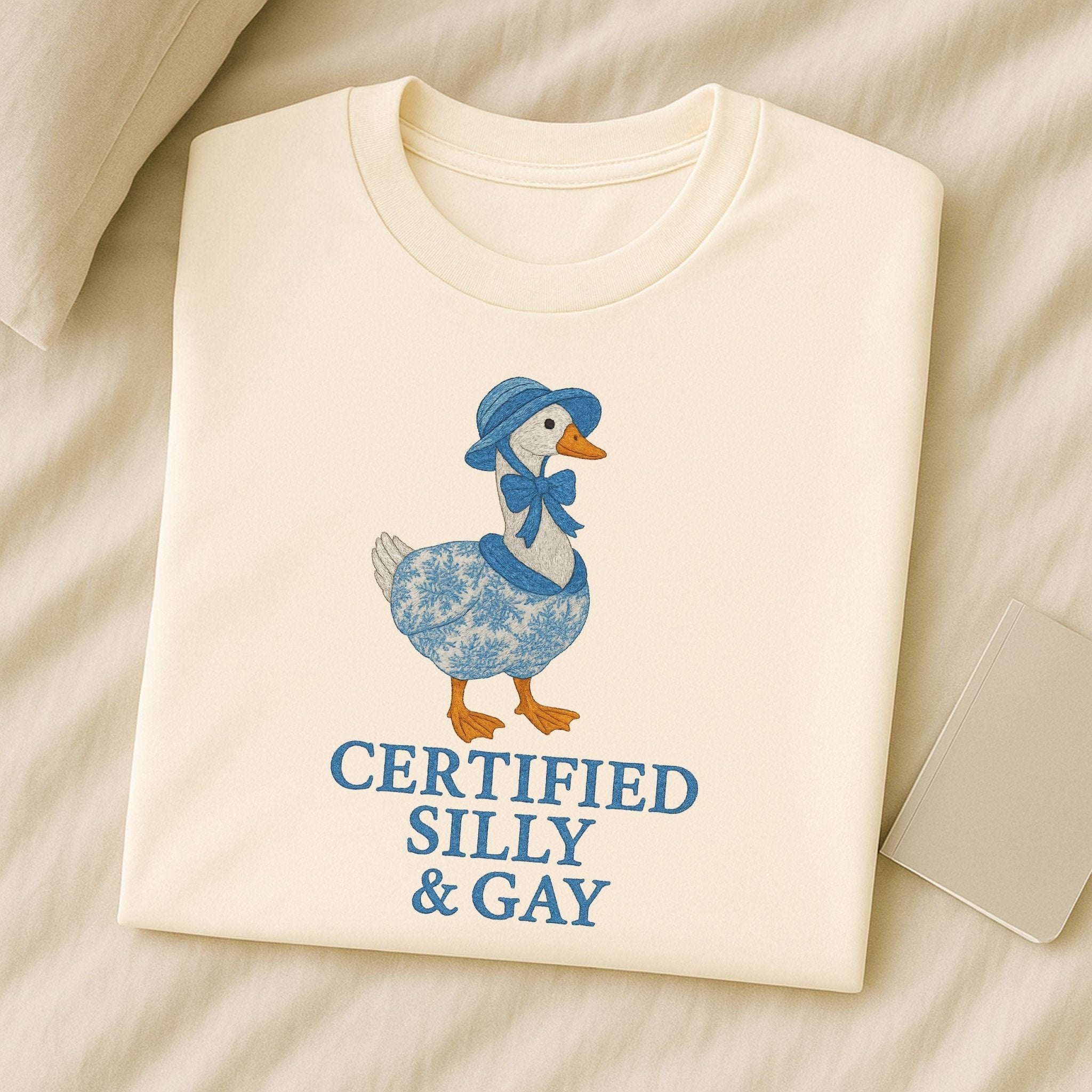 Certified Silly & Gay Shirt, Embroidered - Style Pride Tee, Cottagecore Goose Gift - Craig Michael Design