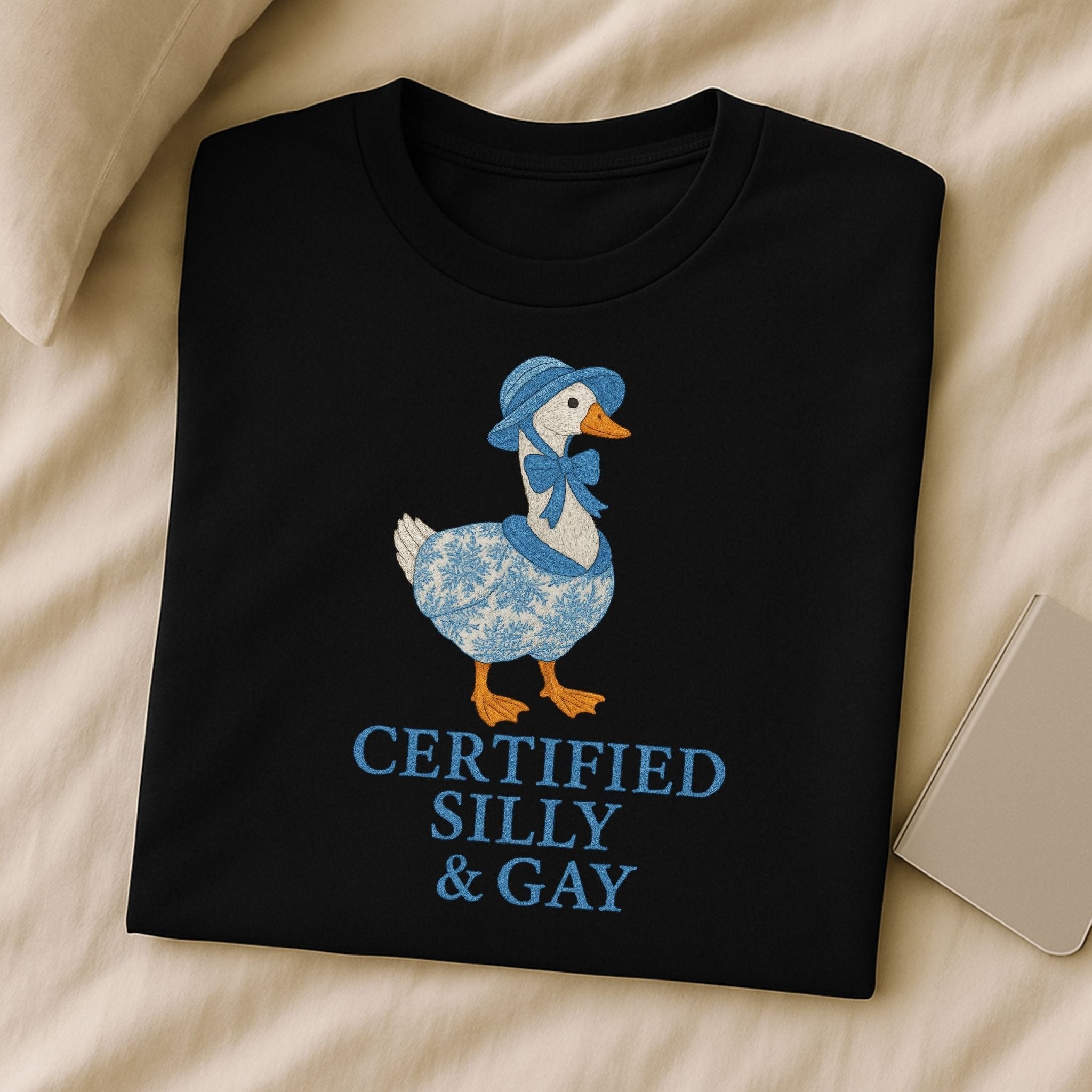 Certified Silly & Gay Shirt, Embroidered - Style Pride Tee, Cottagecore Goose Gift - Craig Michael Design