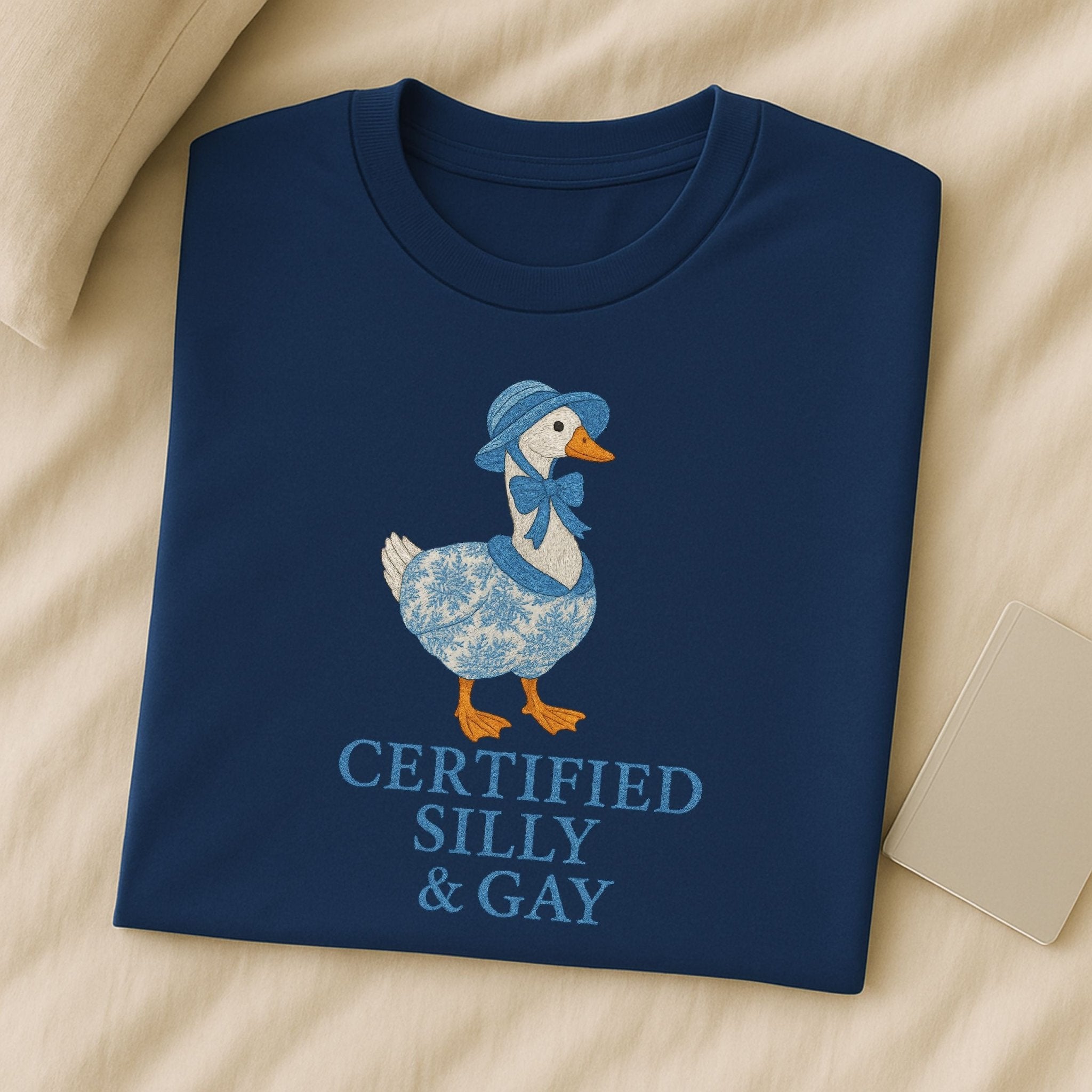 Certified Silly & Gay Shirt, Embroidered - Style Pride Tee, Cottagecore Goose Gift - Craig Michael Design