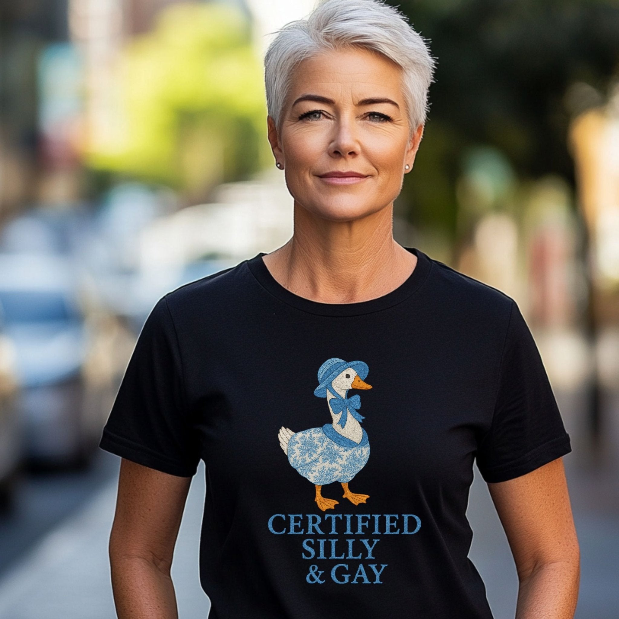 Certified Silly & Gay Shirt, Embroidered - Style Pride Tee, Cottagecore Goose Gift - Craig Michael Design