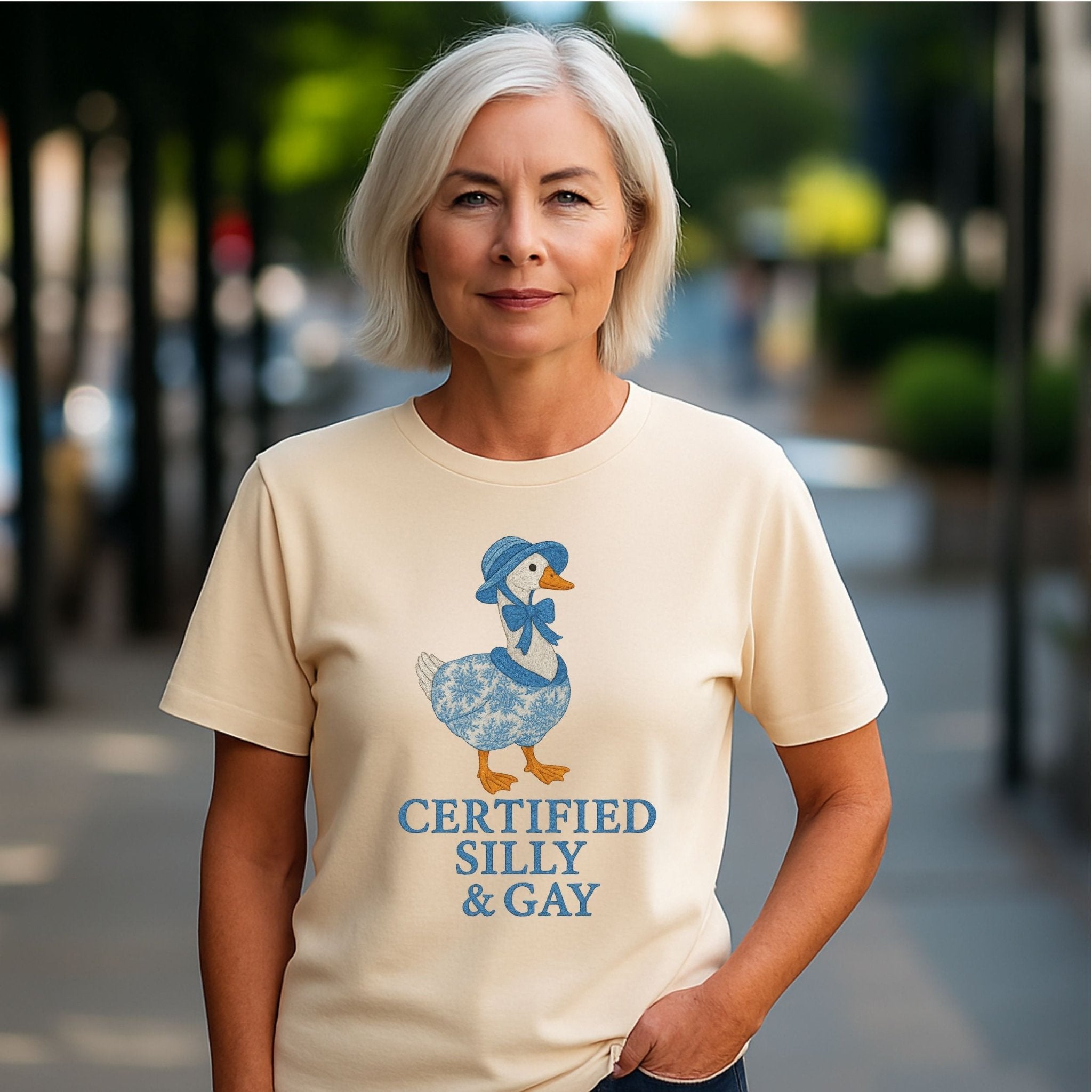 Certified Silly & Gay Shirt, Embroidered - Style Pride Tee, Cottagecore Goose Gift - Craig Michael Design