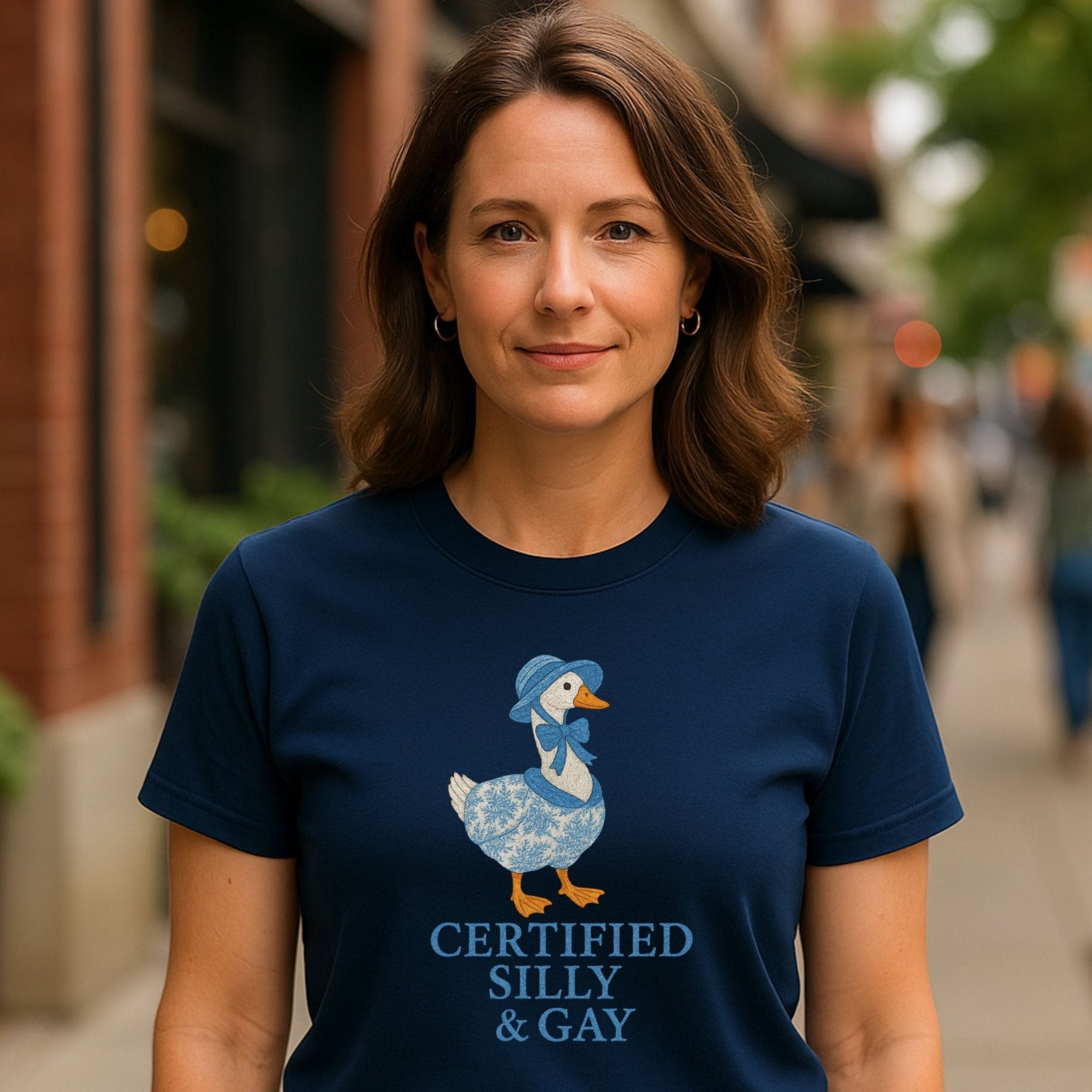 Certified Silly & Gay Shirt, Embroidered - Style Pride Tee, Cottagecore Goose Gift - Craig Michael Design