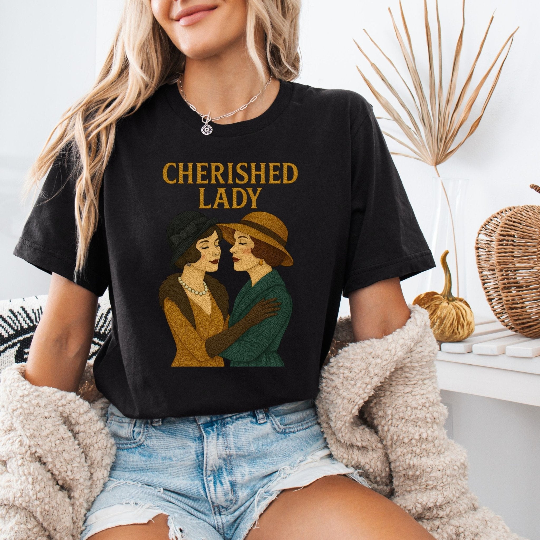 Cherished Lady – 1920s Sapphic Flapper T-Shirt, Vintage Pride Gift - Craig Michael Design