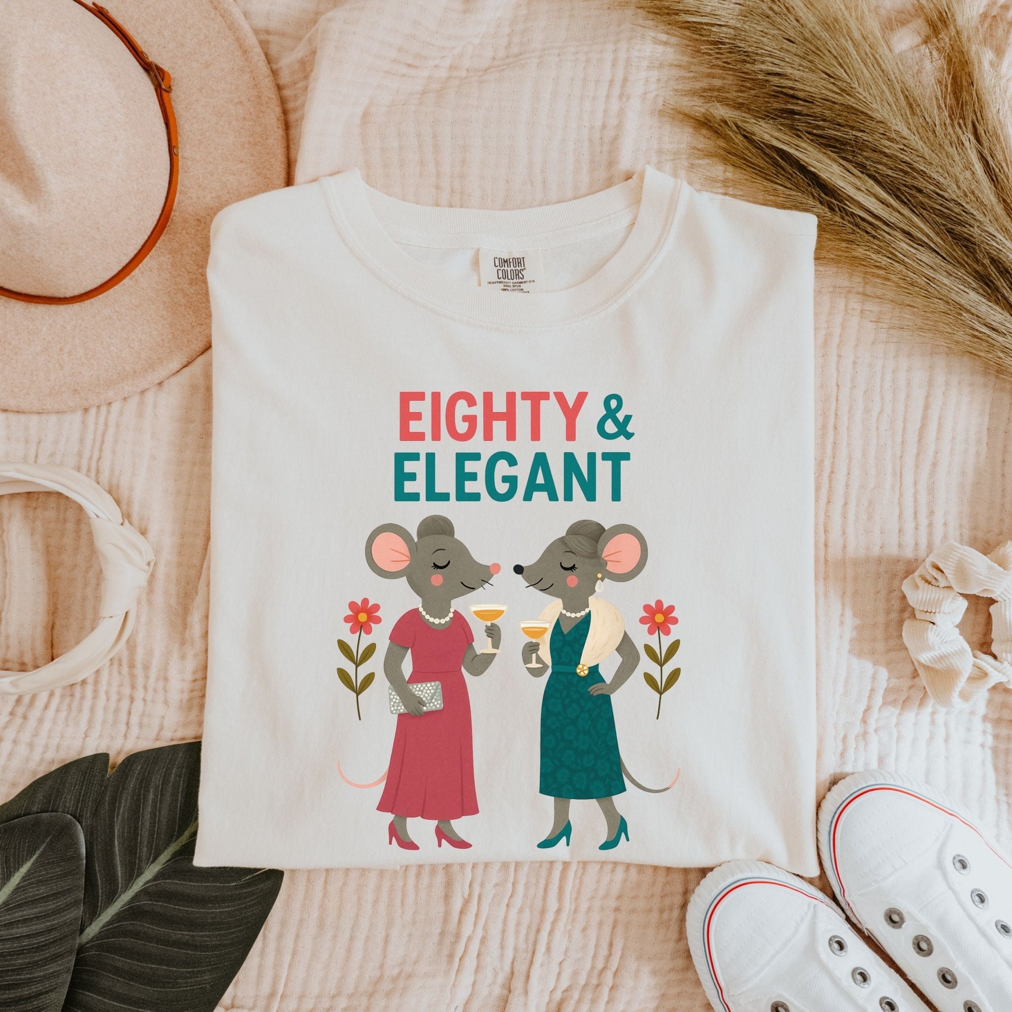 Comfort Colors 1717 Shirt, Eighty and Elegant Lesbian Tee, 80th Birthday Gift for Her - Craig Michael Design