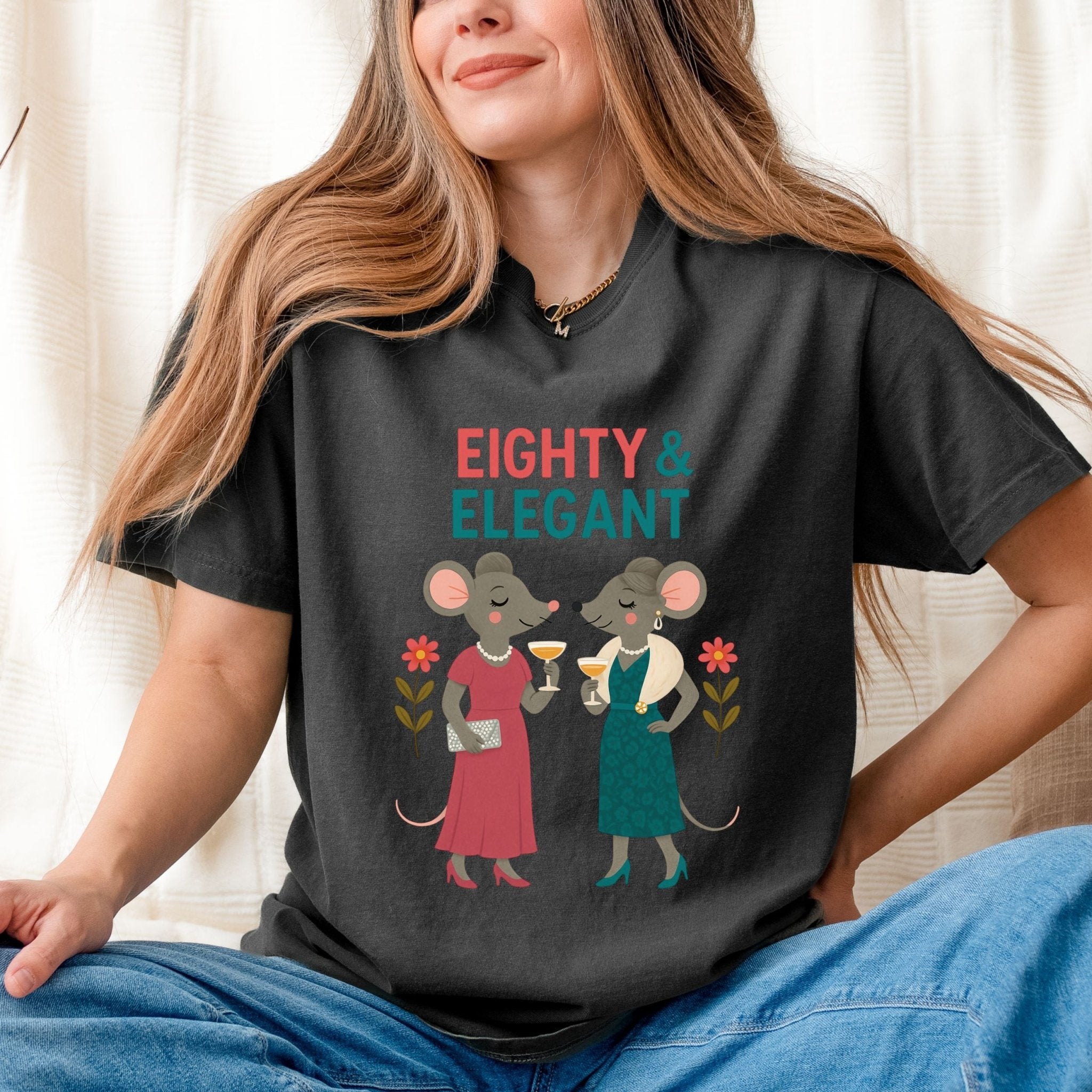 Comfort Colors 1717 Shirt, Eighty and Elegant Lesbian Tee, 80th Birthday Gift for Her - Craig Michael Design