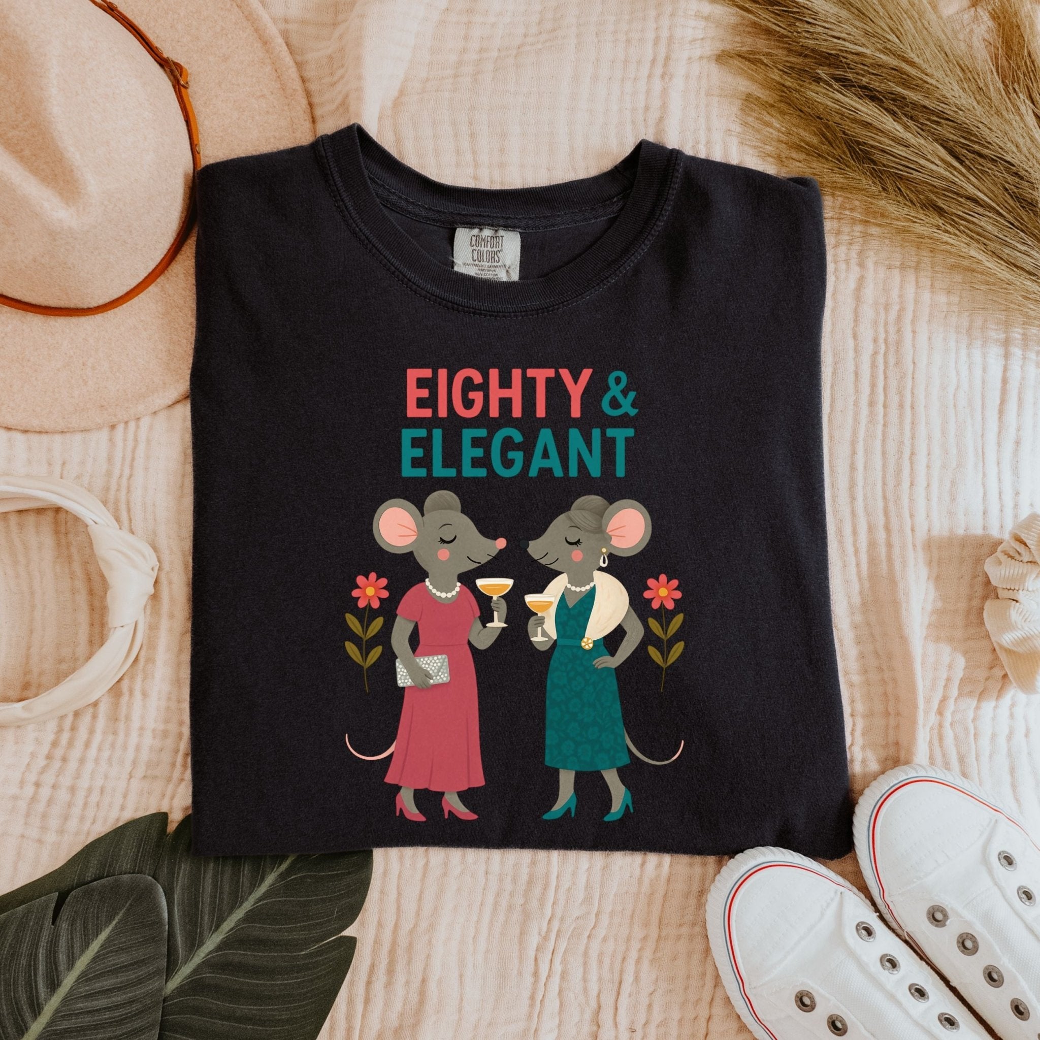 Comfort Colors 1717 Shirt, Eighty and Elegant Lesbian Tee, 80th Birthday Gift for Her - Craig Michael Design