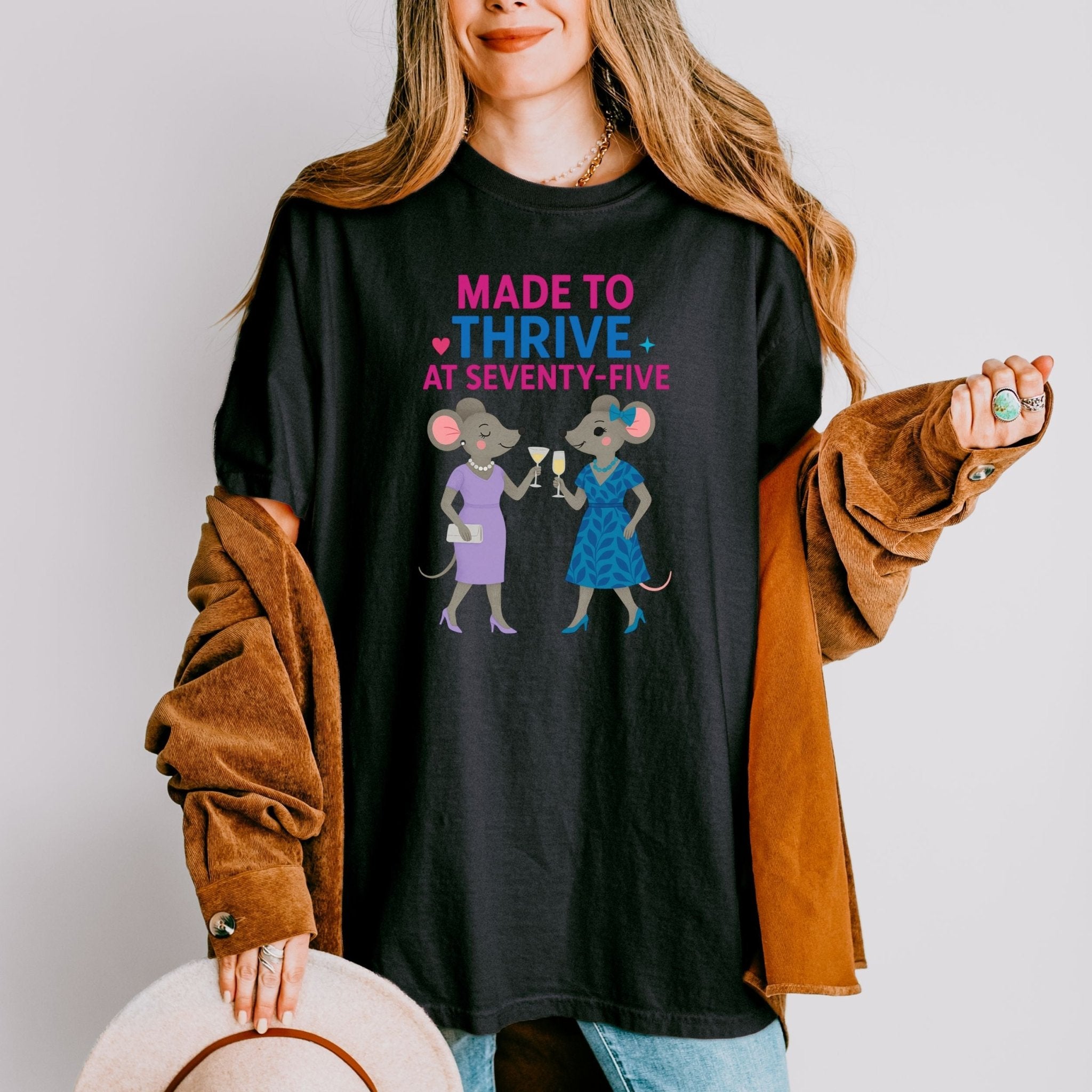 Comfort Colors 1717 Shirt, Made to Thrive at Seventy - Five Tee, 75th Birthday Gift for Lesbian Partner - Craig Michael Design