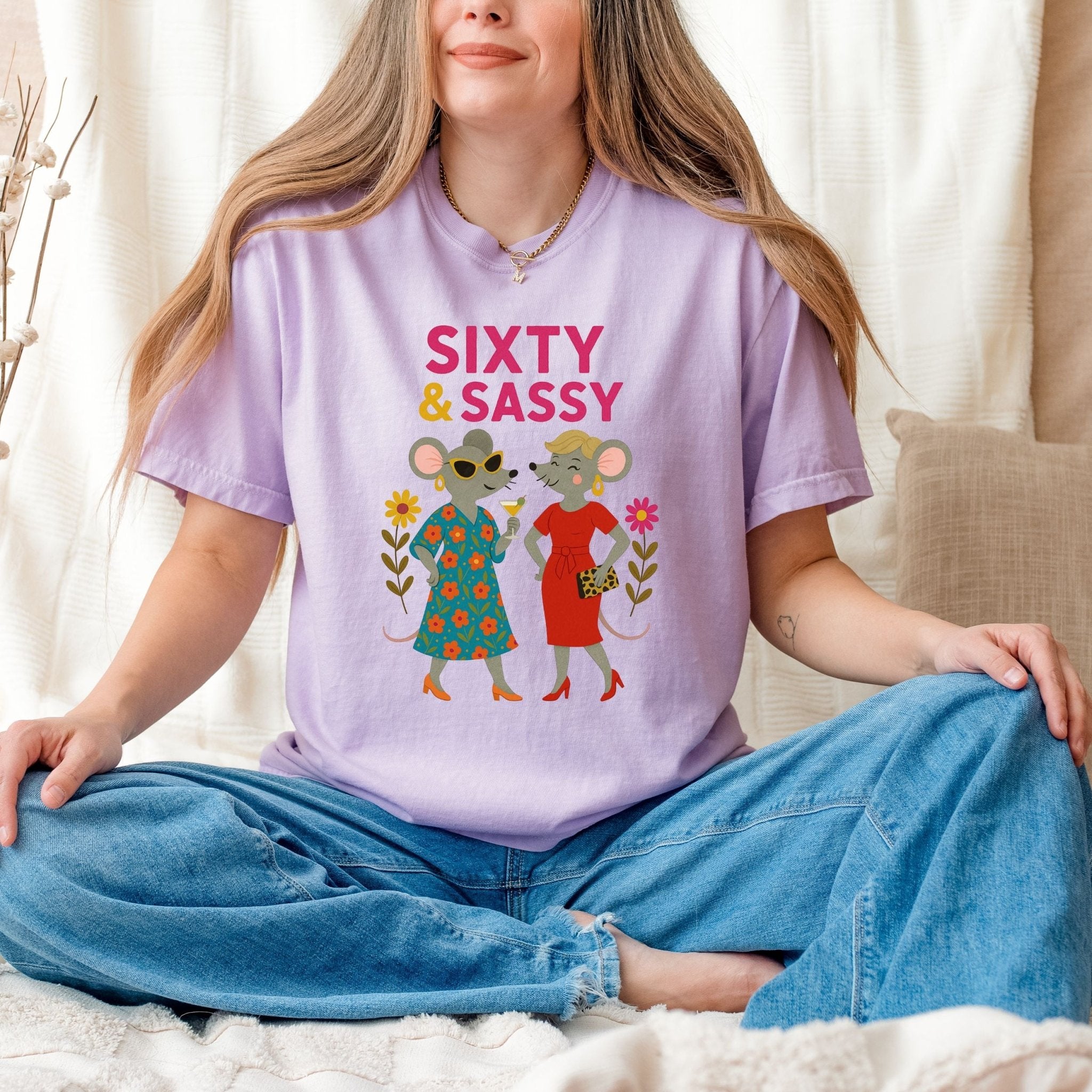 Comfort Colors 1717 Shirt, Sixty and Sassy T-Shirt, Lesbian Mouse Tee, Funny 60th Birthday - Craig Michael Design