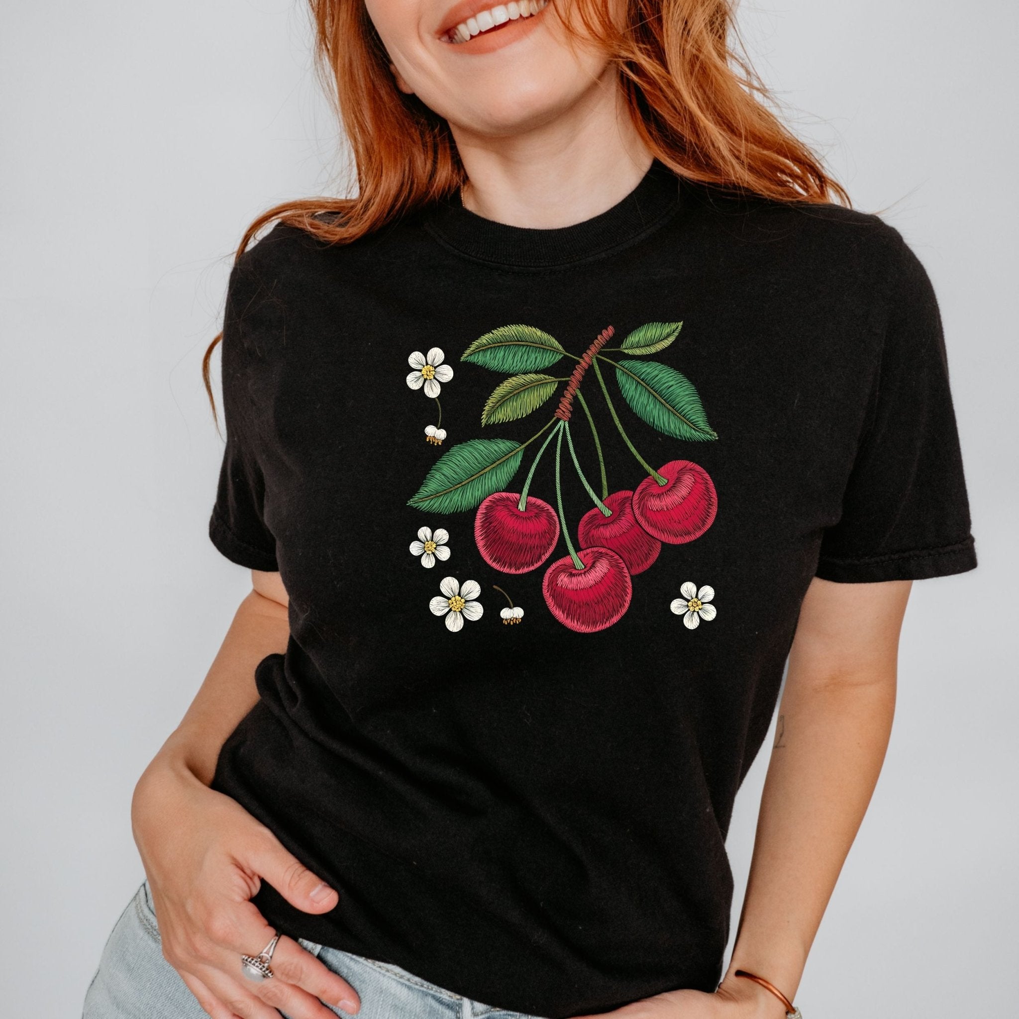 Cottagecore Cherry Shirt, Cherry Blossom Fruit Tee - Craig Michael Design