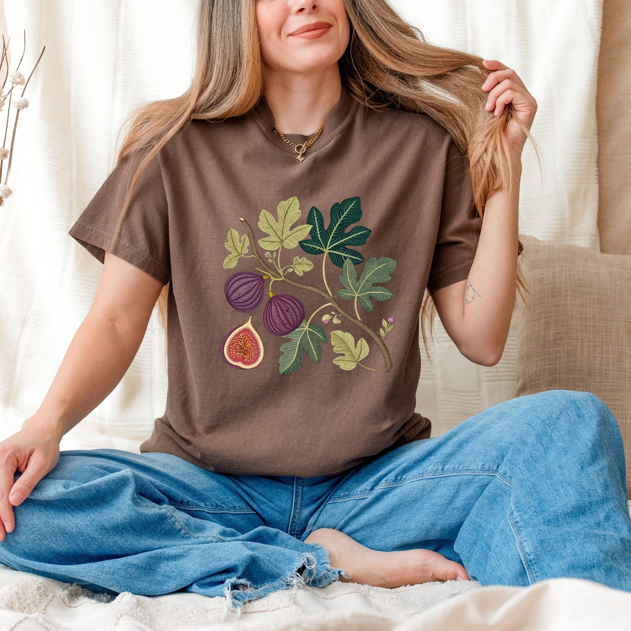 Cottagecore Fig Shirt, Botanical Fruit T-Shirt - Craig Michael Design