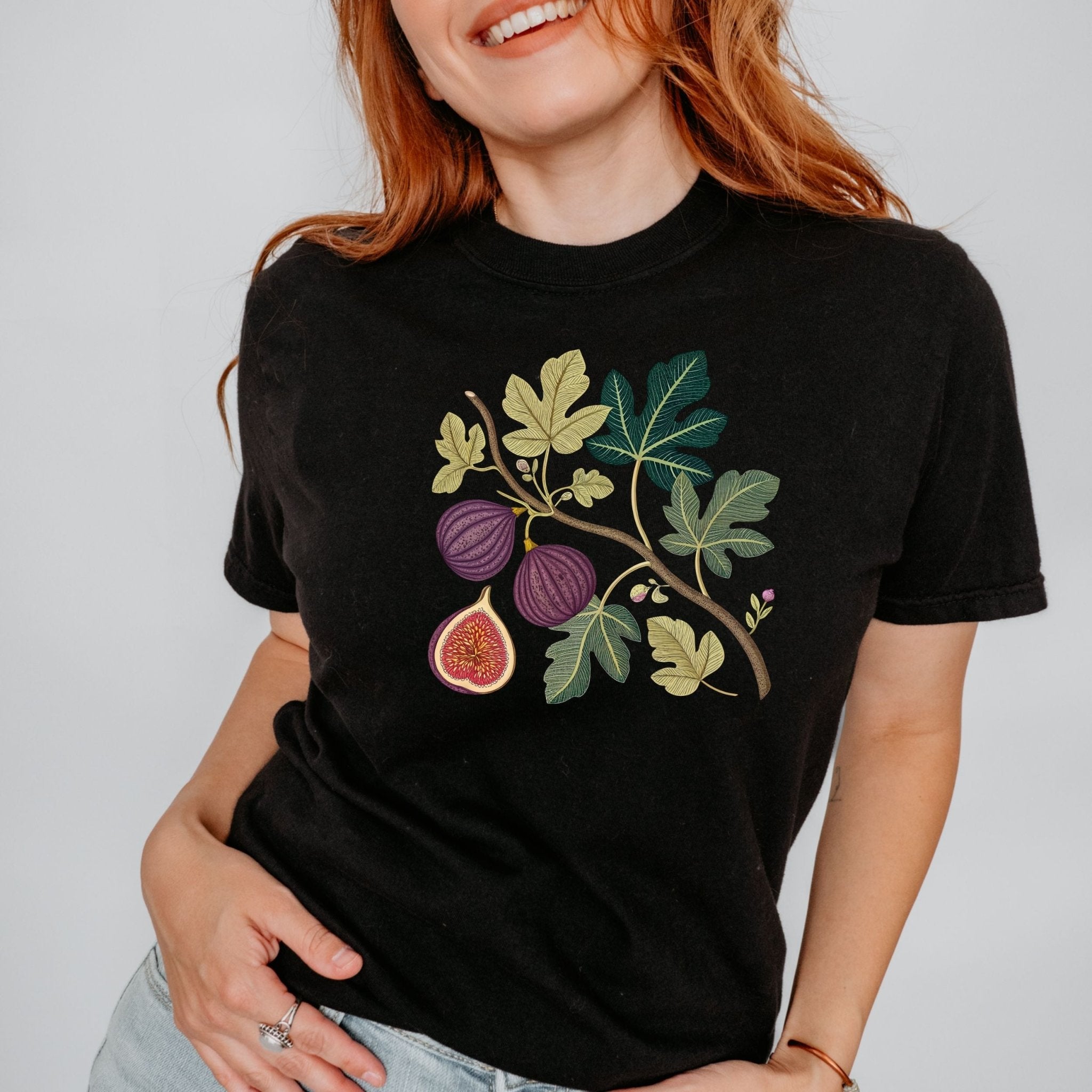 Cottagecore Fig Shirt, Botanical Fruit T-Shirt - Craig Michael Design