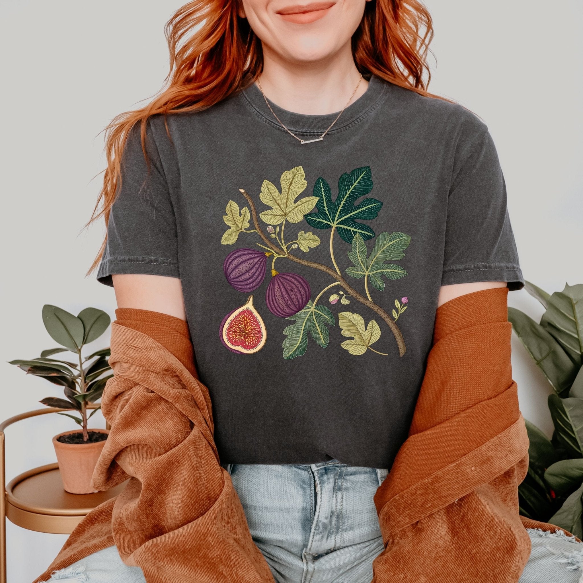 Cottagecore Fig Shirt, Botanical Fruit T-Shirt - Craig Michael Design