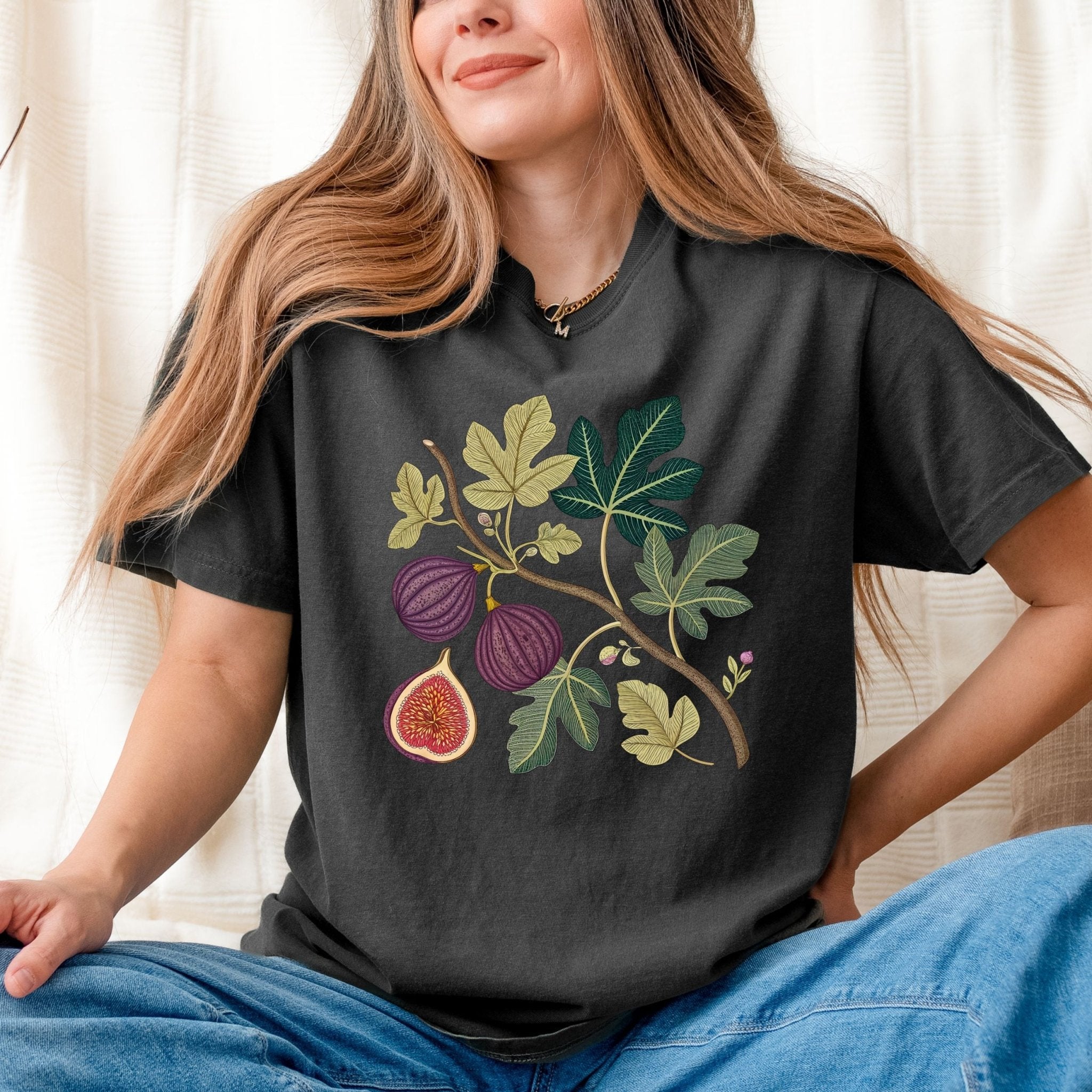 Cottagecore Fig Shirt, Botanical Fruit T-Shirt - Craig Michael Design