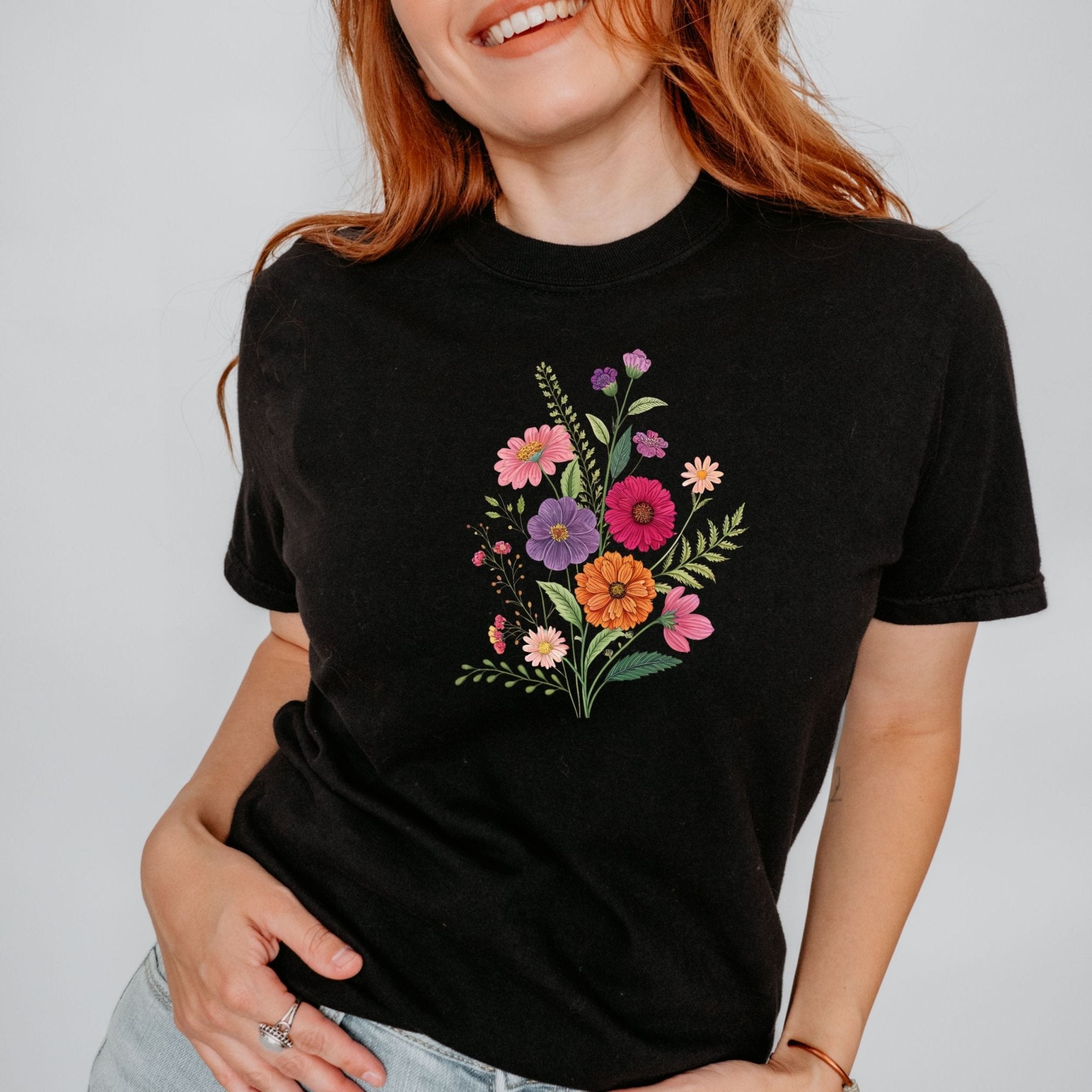 Cottagecore Wildflower Tee – Vintage Botanical Floral T-Shirt - Craig Michael Design