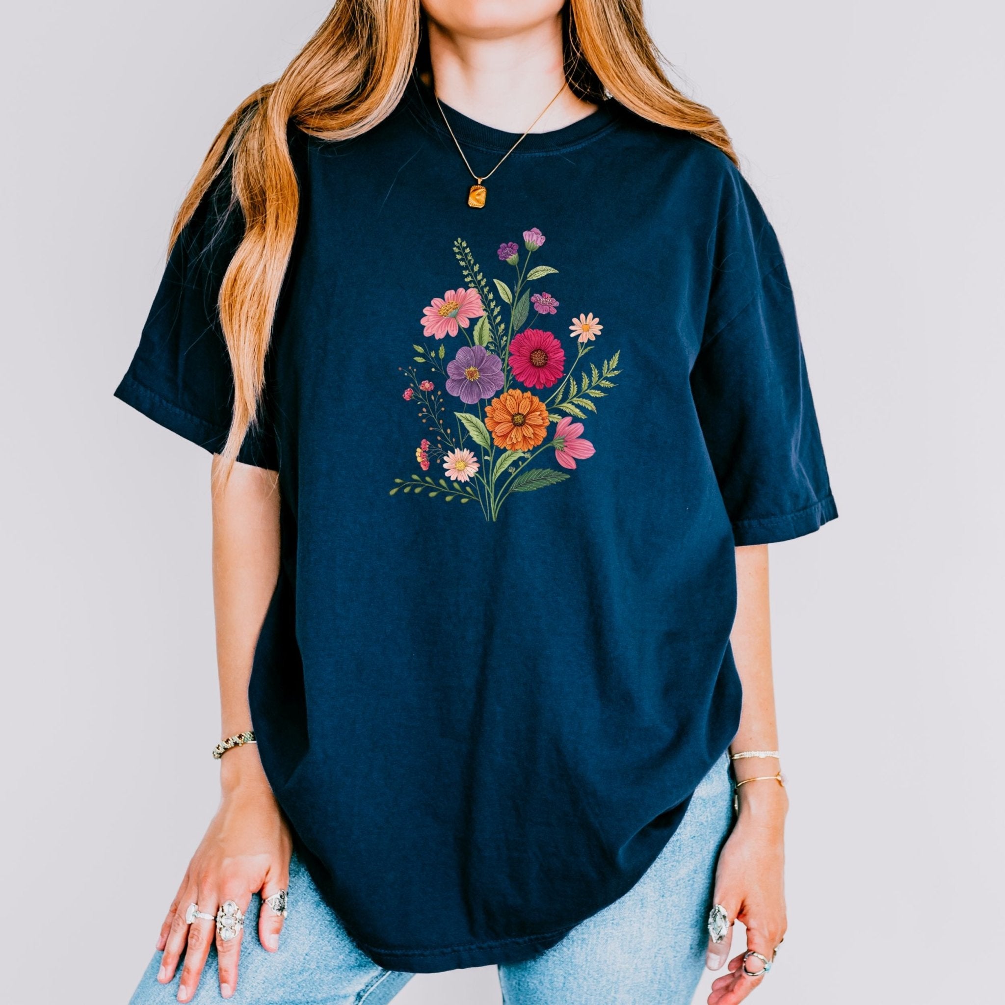 Cottagecore Wildflower Tee – Vintage Botanical Floral T-Shirt - Craig Michael Design