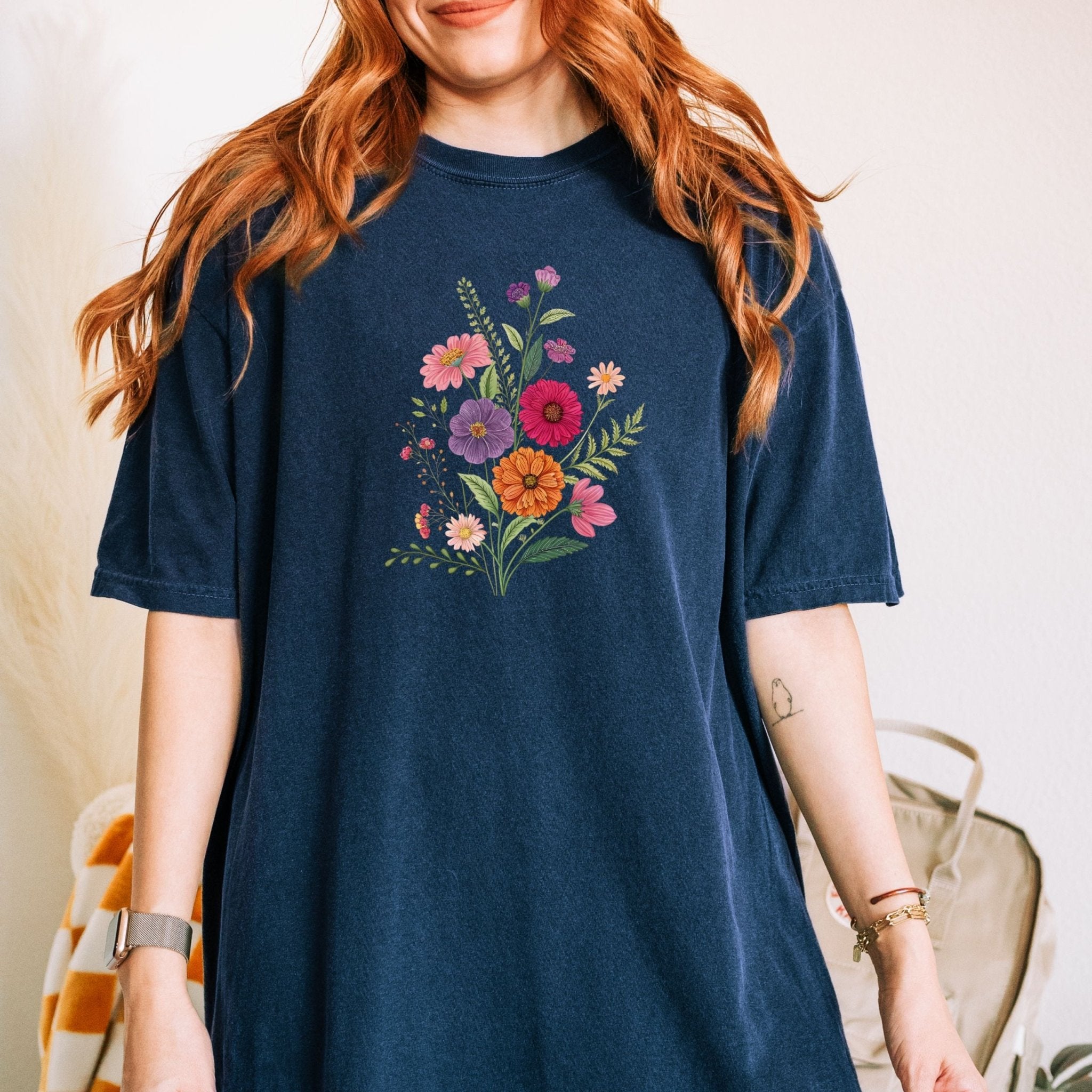 Cottagecore Wildflower Tee – Vintage Botanical Floral T-Shirt - Craig Michael Design