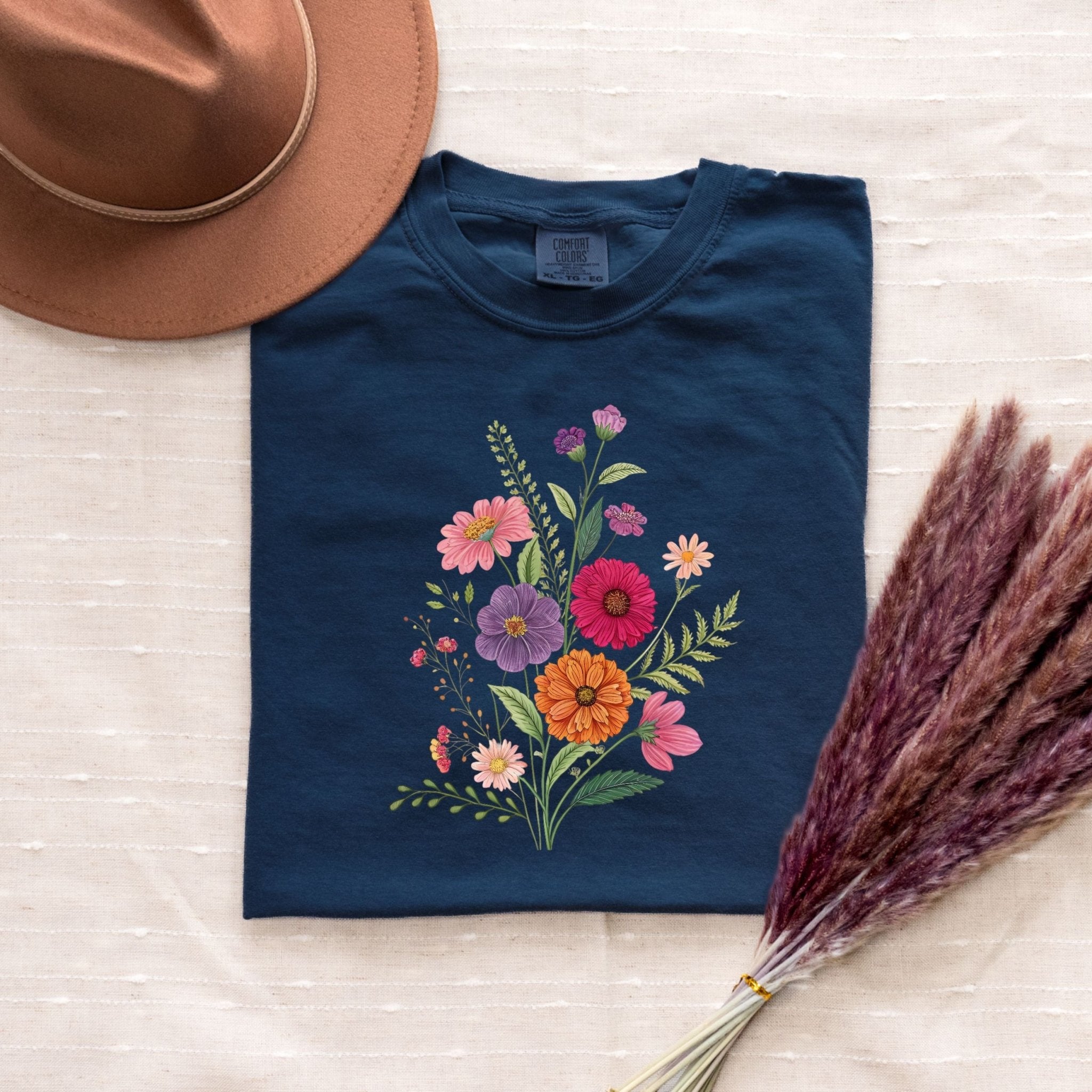 Cottagecore Wildflower Tee – Vintage Botanical Floral T-Shirt - Craig Michael Design