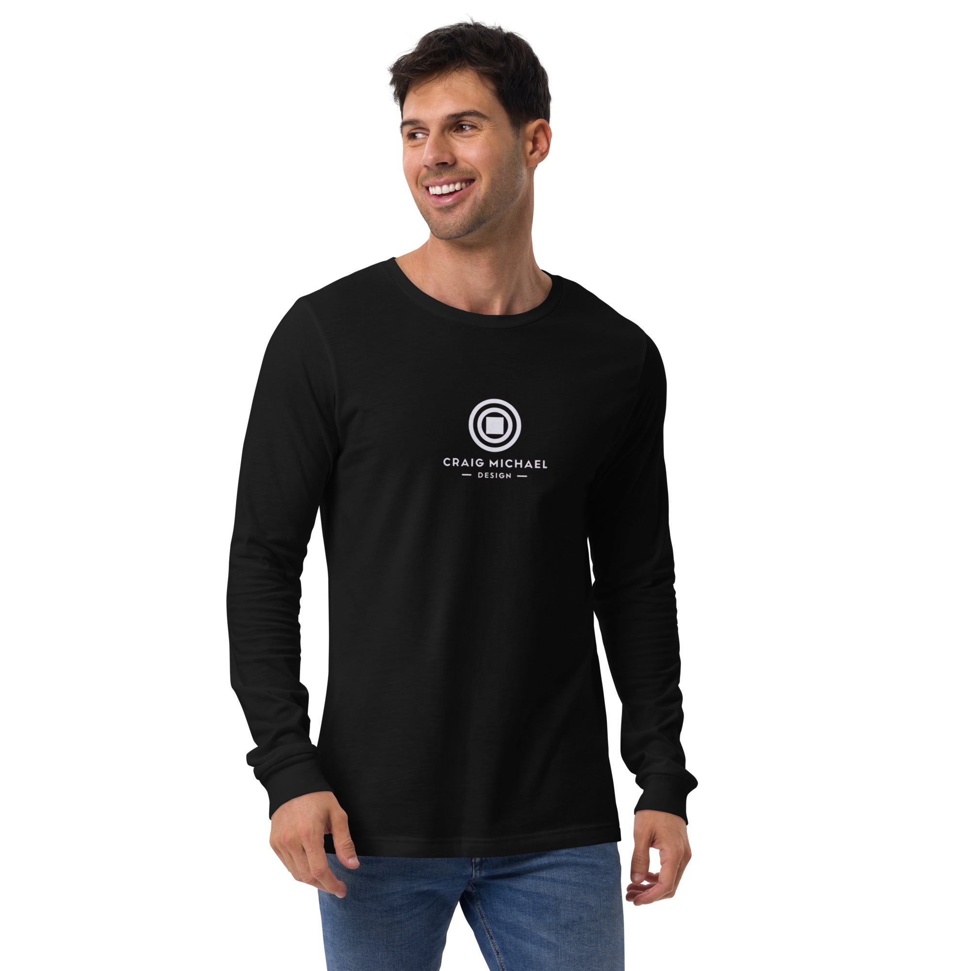 Craig Michael Design Logo Long Sleeve Shirt, Minimalist Graphic Tee, Unique Designer Apparel, Modern Fashion Statement, Trendy Casual Wear - Craig Michael Design