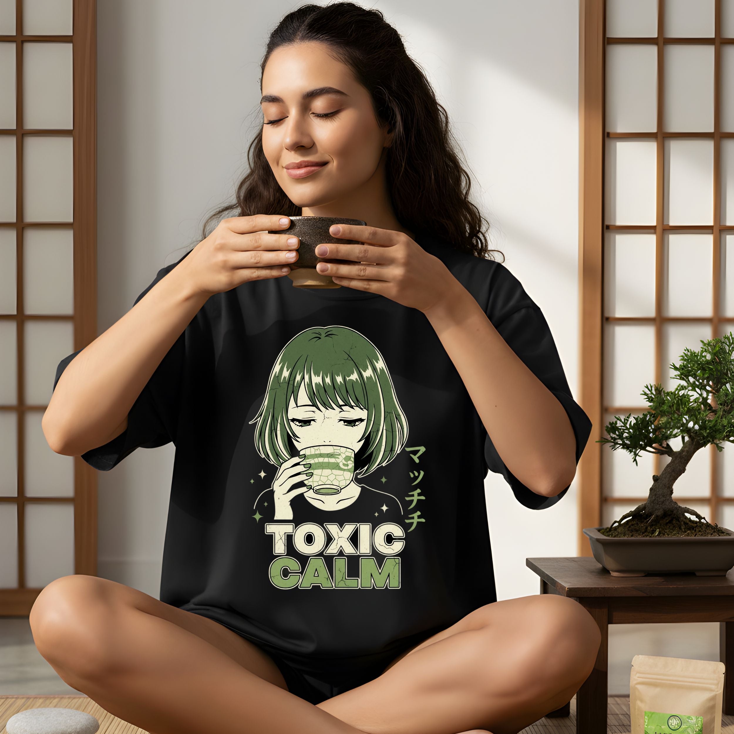 Toxic Calm Graphic T-Shirt with Anime Character