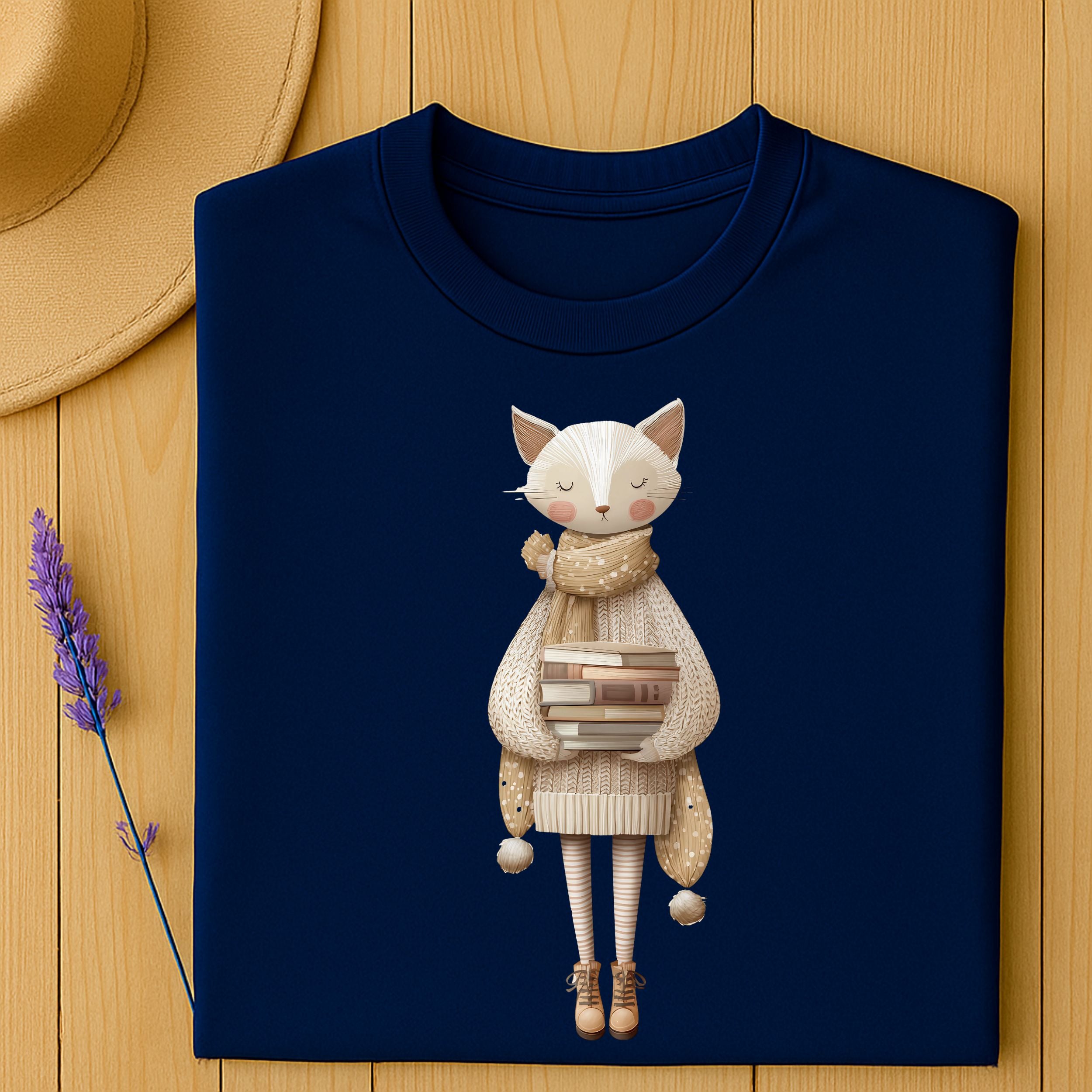 Bookish Cat Tee – Book Lover