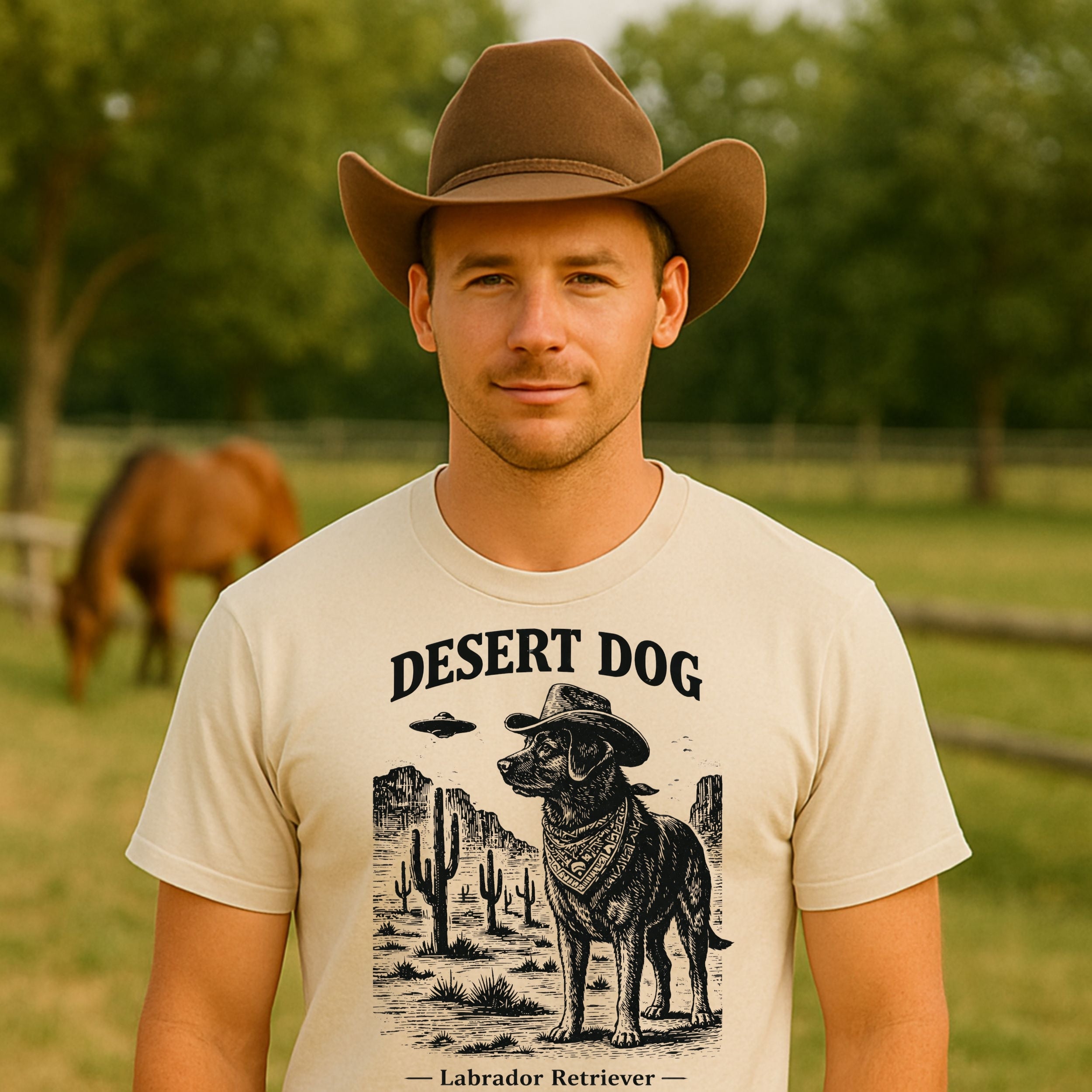 Desert Dog Labrador Retriever Graphic Printed Shirt