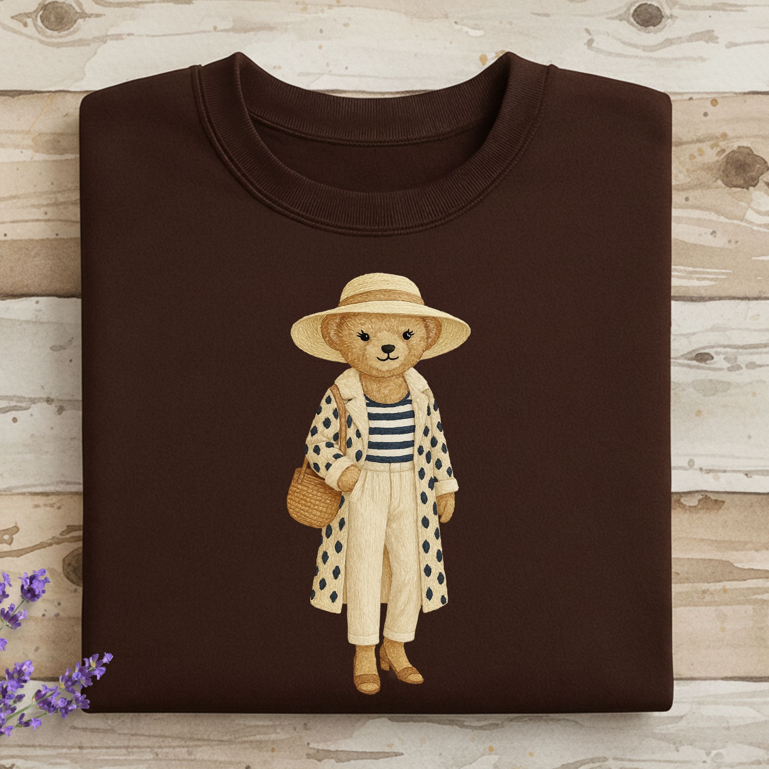 Adorable Bear in Stylish Outfit T-shirt Design