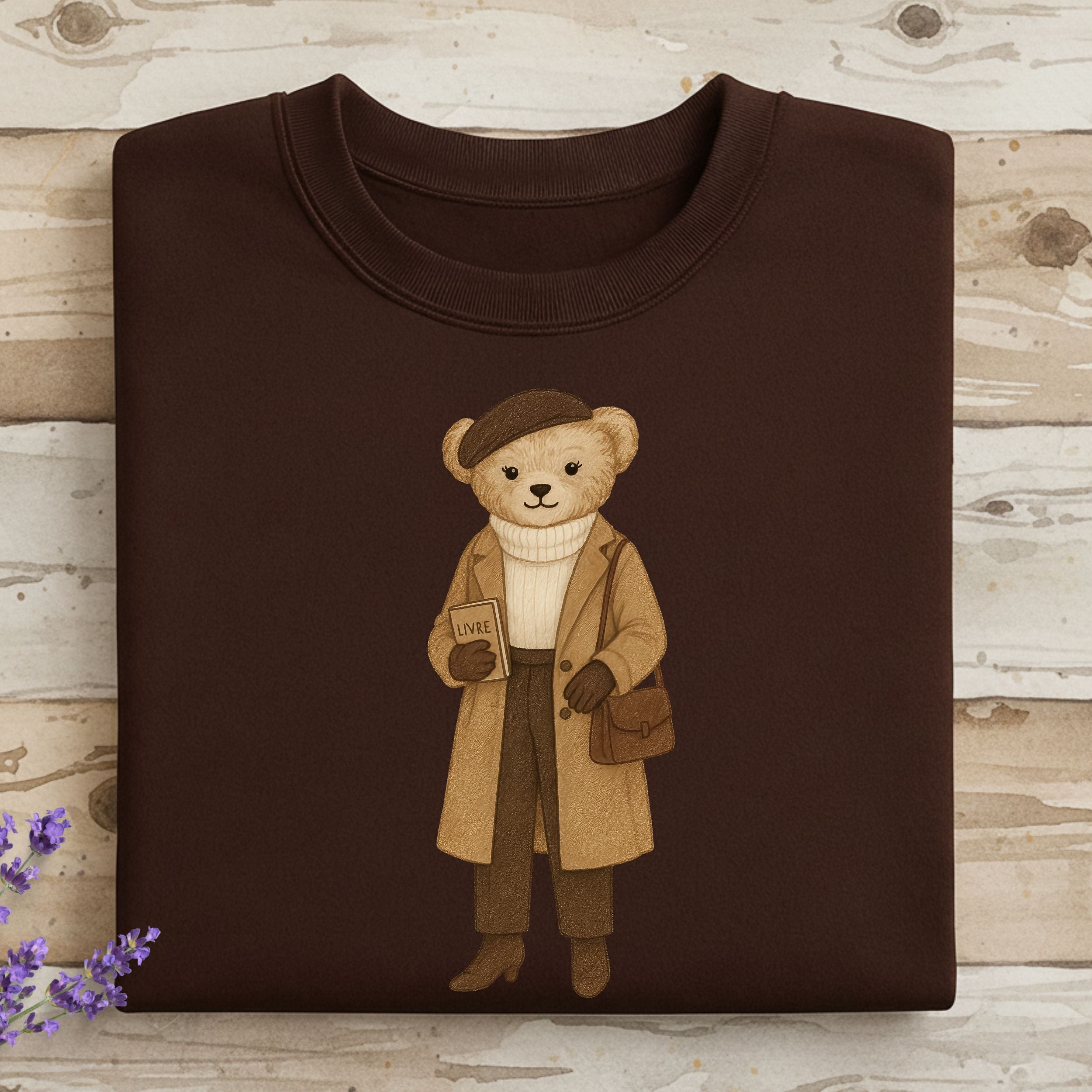 Cozy Bear in Autumn Outfit Graphic Tee