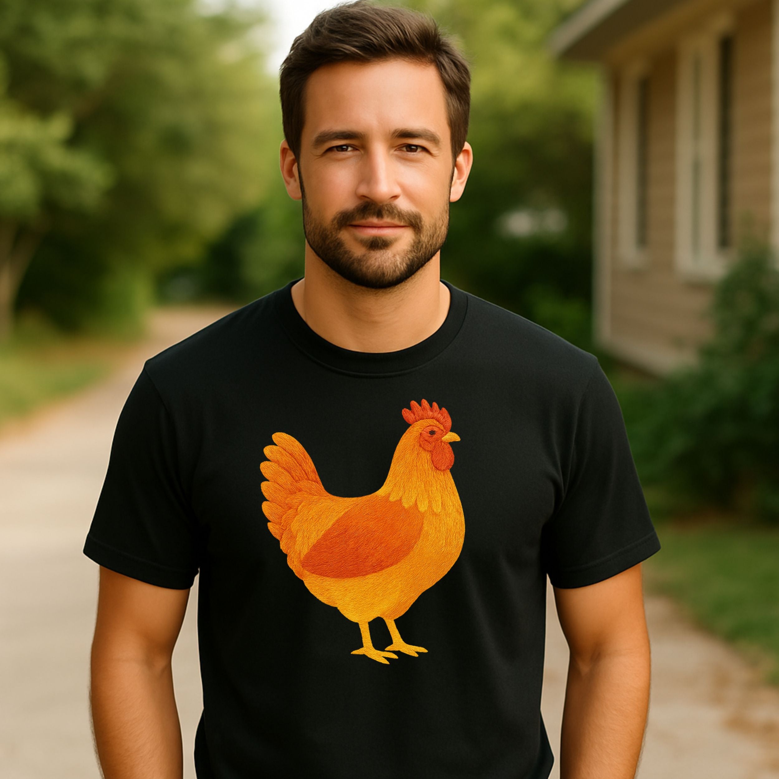 Bright and Bold Chicken Graphic Tee for Casual Wear