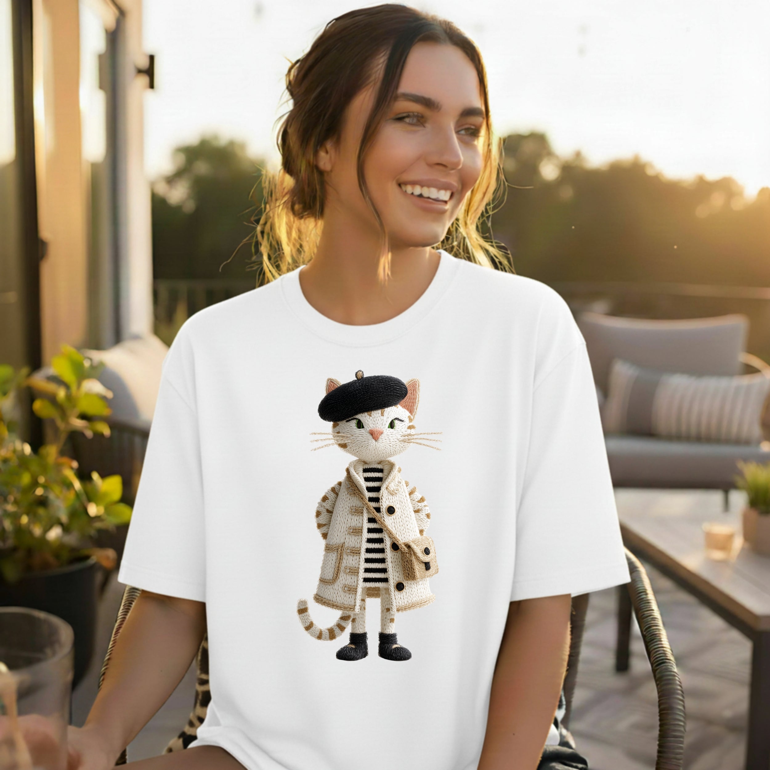 Paris Dame T-Shirt – La Parisienne au Béret
