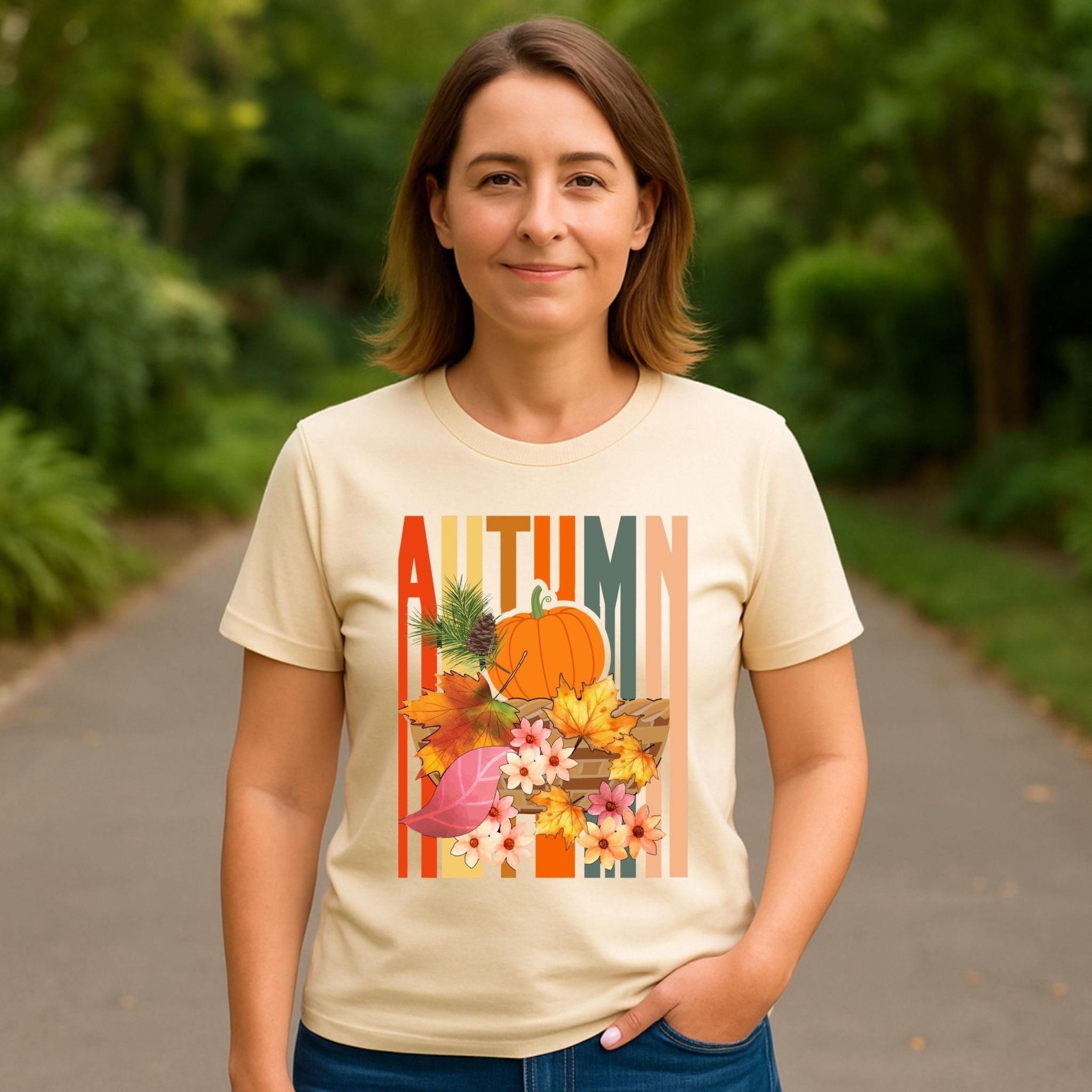 Fall Pumpkin Shirt for Women, Autumn Harvest T-Shirt, Cute Thanksgiving Tee - Craig Michael Design