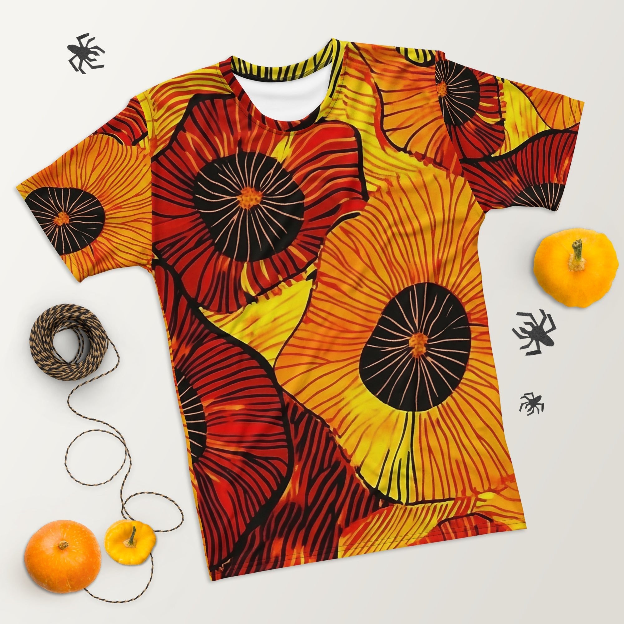 Fiery Bloom – African Print T-Shirt, Bold Floral Dashiki - Inspired Tee, Afro - Boho Tee - Craig Michael Design