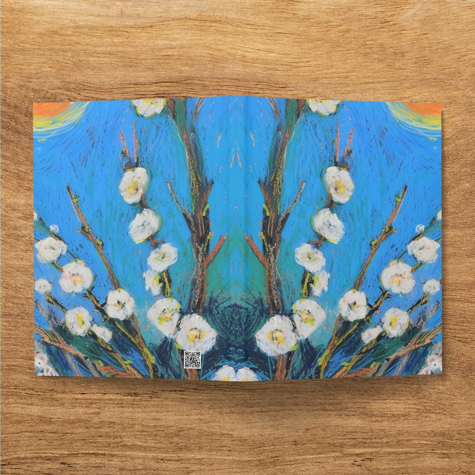 Floral Art Journal, Colorful Design, Abstract Art, Blue Floral Cover, Artist Sketchbook, Unique Gift, Handmade Journal, Art Lover Gift - Craig Michael Design