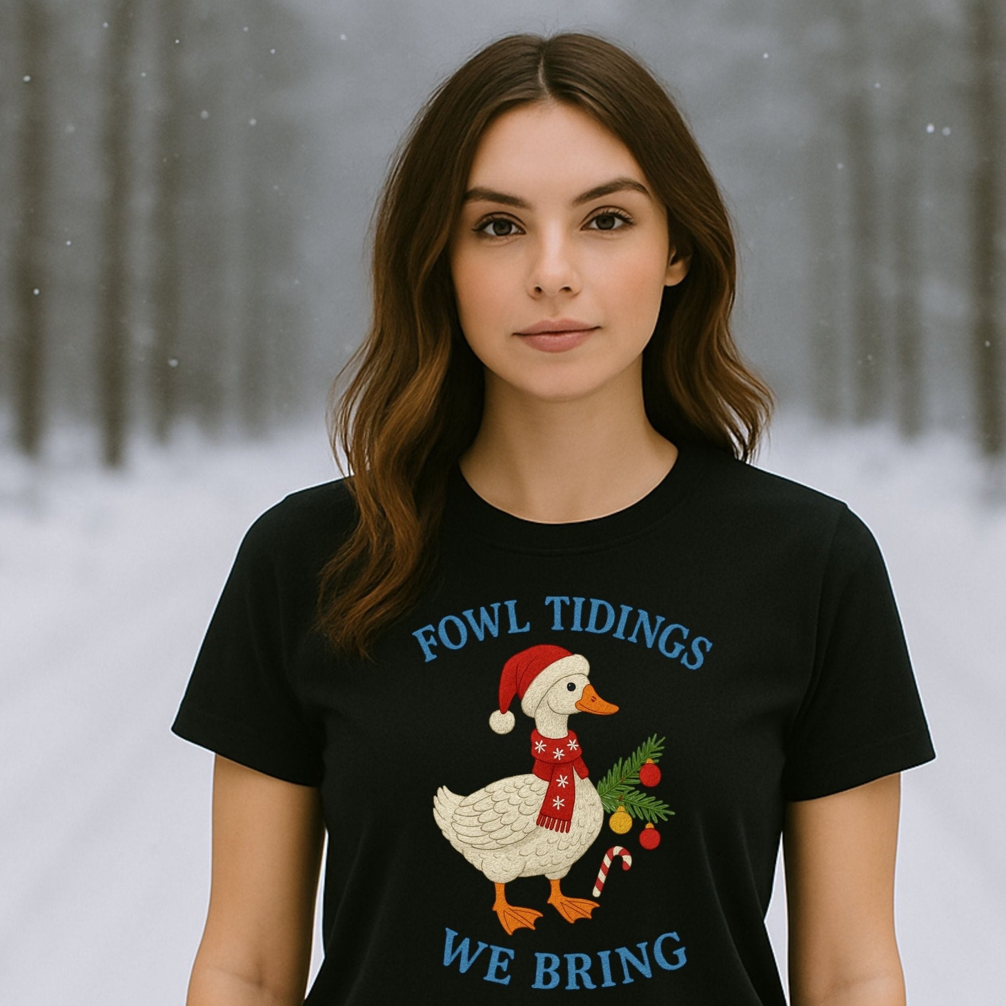 Fowl Tidings Goose Christmas Shirt, Funny Holiday T-Shirt - Craig Michael Design