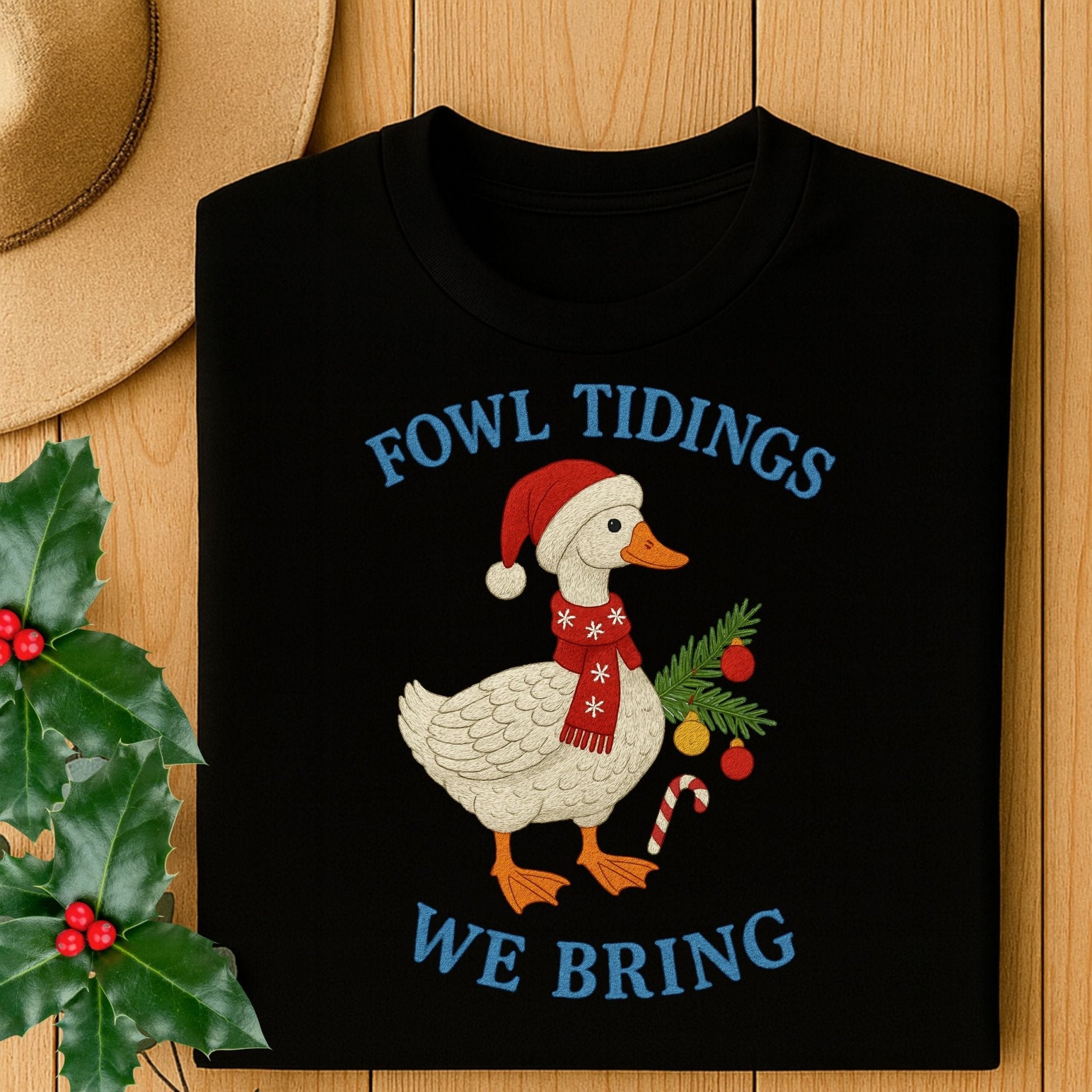 Fowl Tidings Goose Christmas Shirt, Funny Holiday T-Shirt - Craig Michael Design
