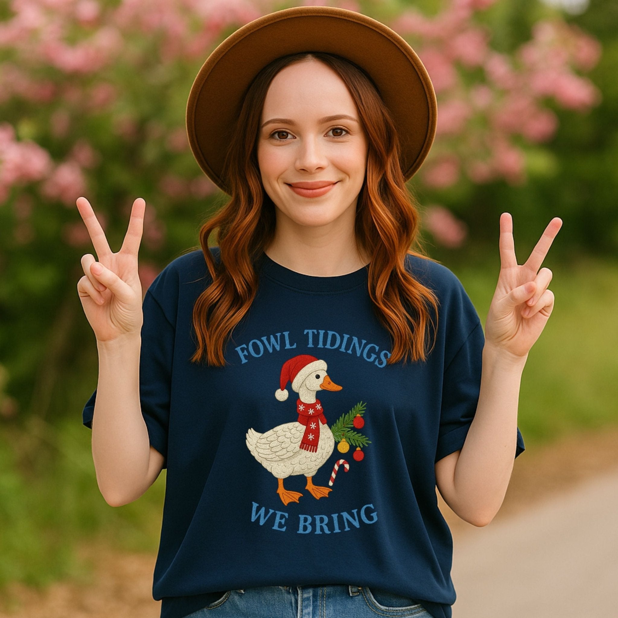 Fowl Tidings Goose Christmas Shirt, Funny Holiday T-Shirt - Craig Michael Design