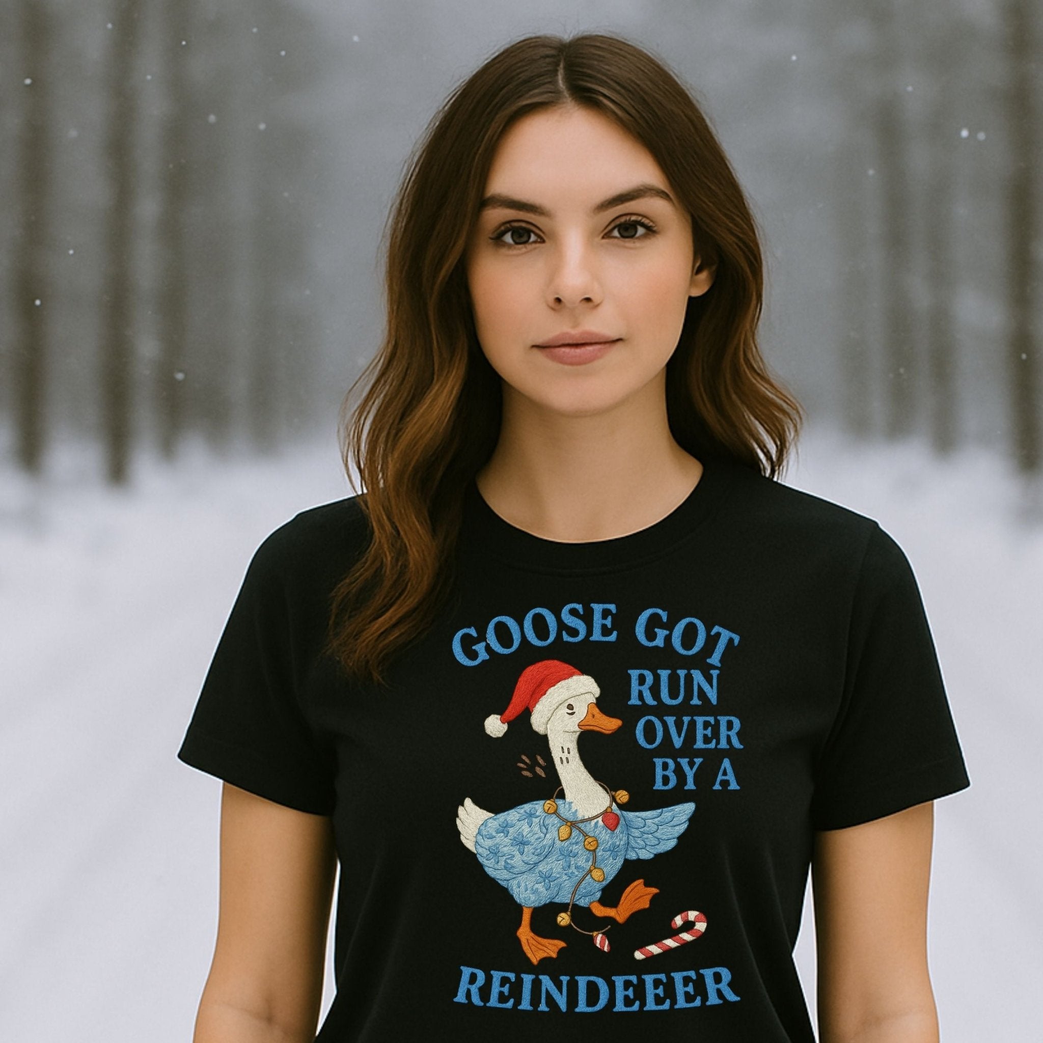 Funny Christmas Goose Shirt, Goose Got Run Over Tee - Craig Michael Design