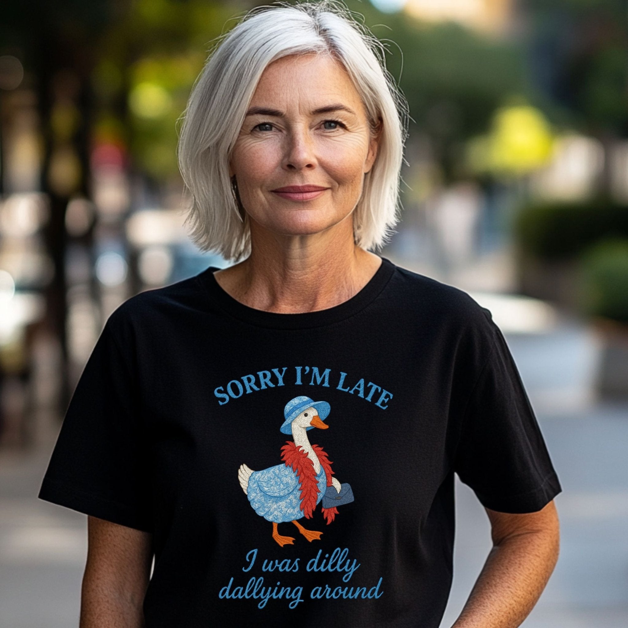 Funny Goose T-Shirt, Silly Gift for Her Dilly Dallying Vintage - Style Top - Craig Michael Design