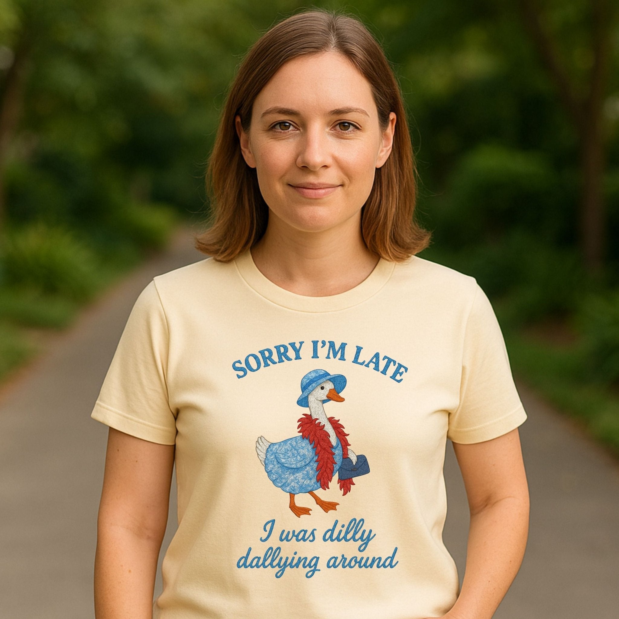 Funny Goose T-Shirt, Silly Gift for Her Dilly Dallying Vintage - Style Top - Craig Michael Design