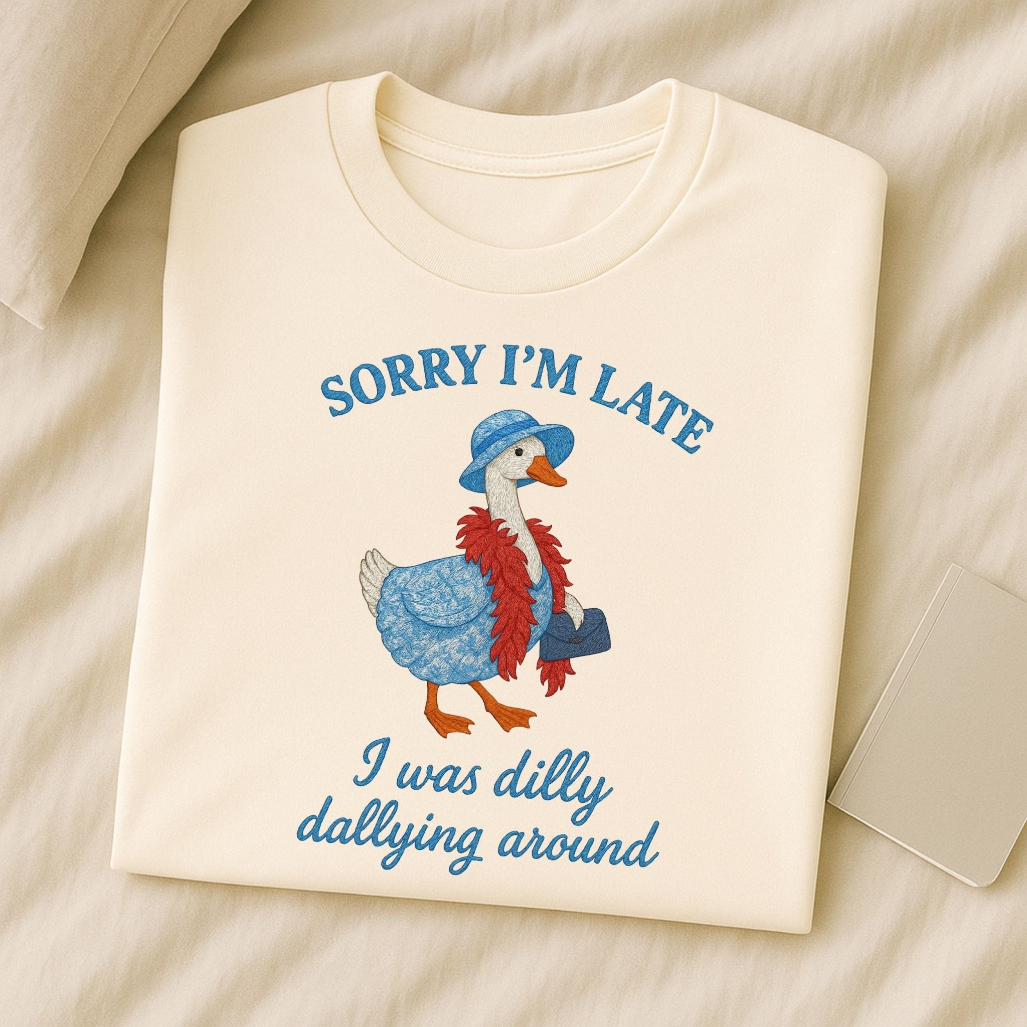 Funny Goose T-Shirt, Silly Gift for Her Dilly Dallying Vintage - Style Top - Craig Michael Design