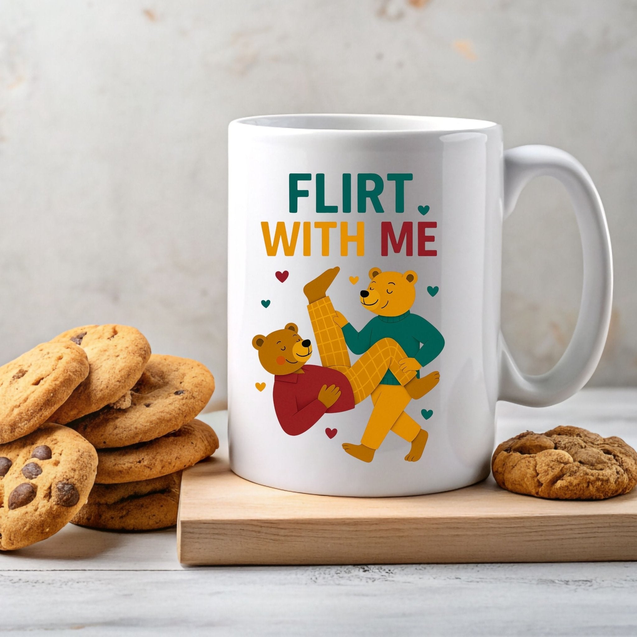 Gay Couple Bear Coffee Cup, Funny Cute LGBTQ Gift for Him, Playful Queer Romance Mug, Camp Pride Drinkware,Flirt With Me Mug - Craig Michael Design