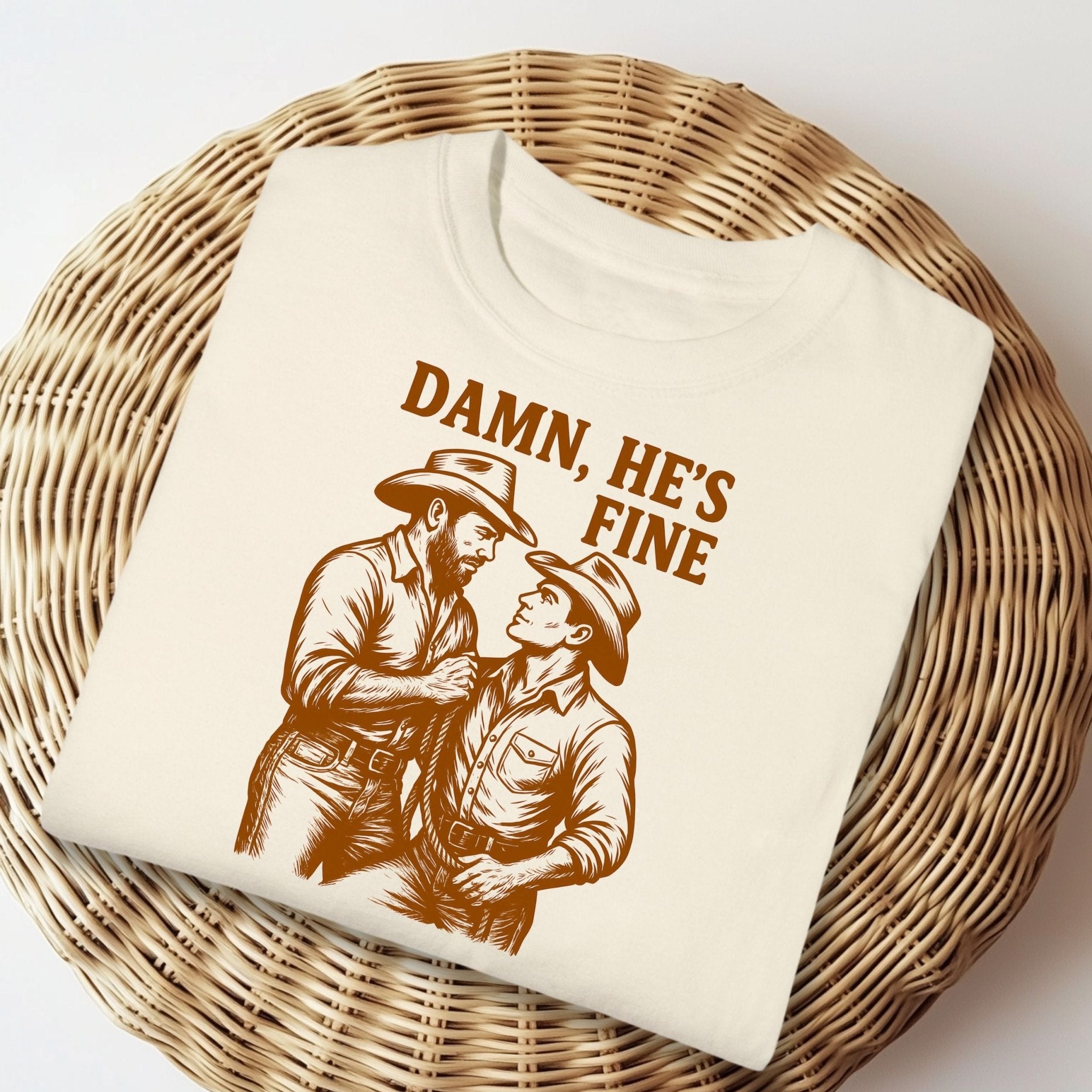 Gay Cowboy Shirt, Mlm Pride T-Shirt for Him, Hot Rancher Couple Tee, Sexy LGBTQ Western Gift, Vintage Style Gay Top - Craig Michael Design