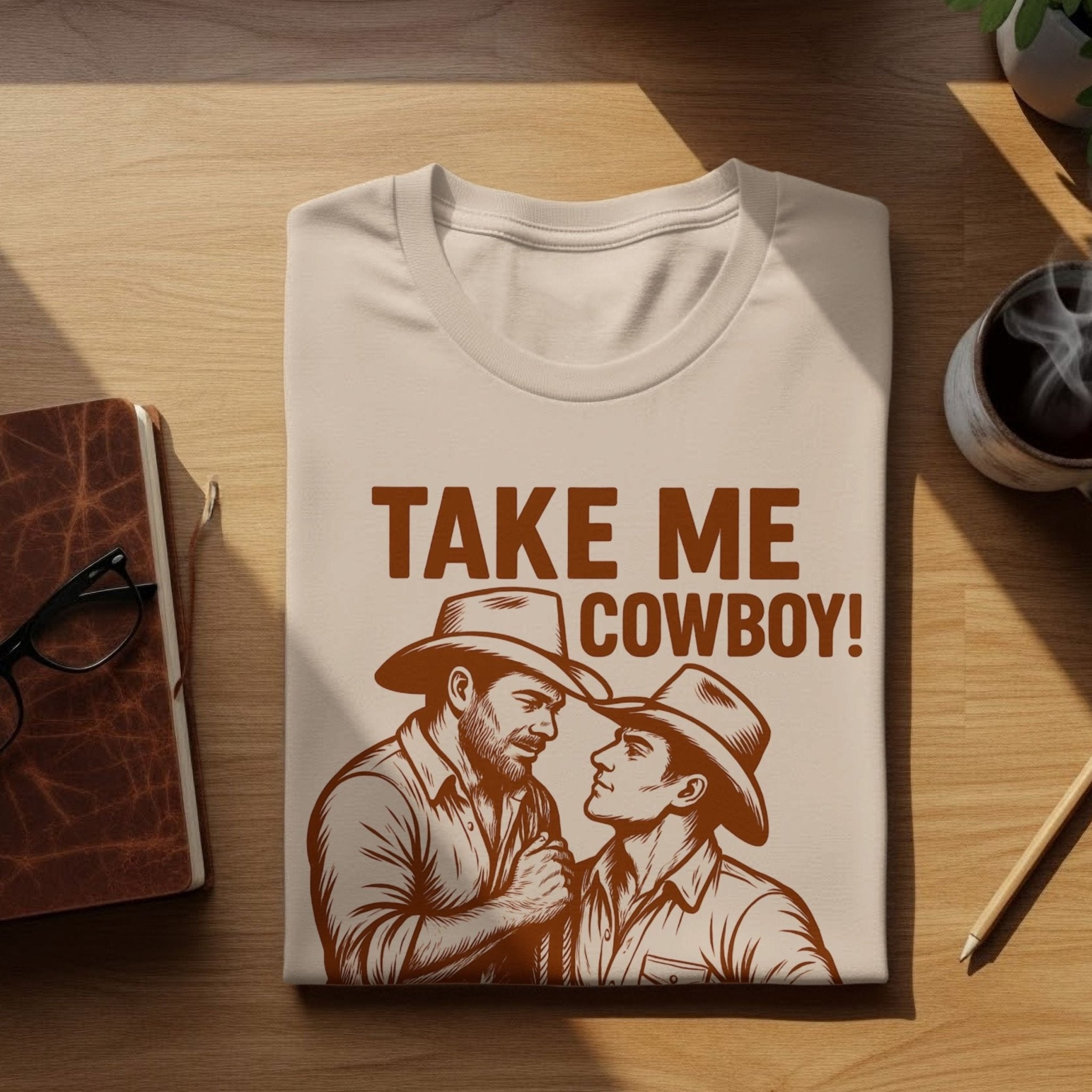 Gay Cowboy Shirt, Sexy Mlm Country Tee 'Take Me Cowboy' - Craig Michael Design