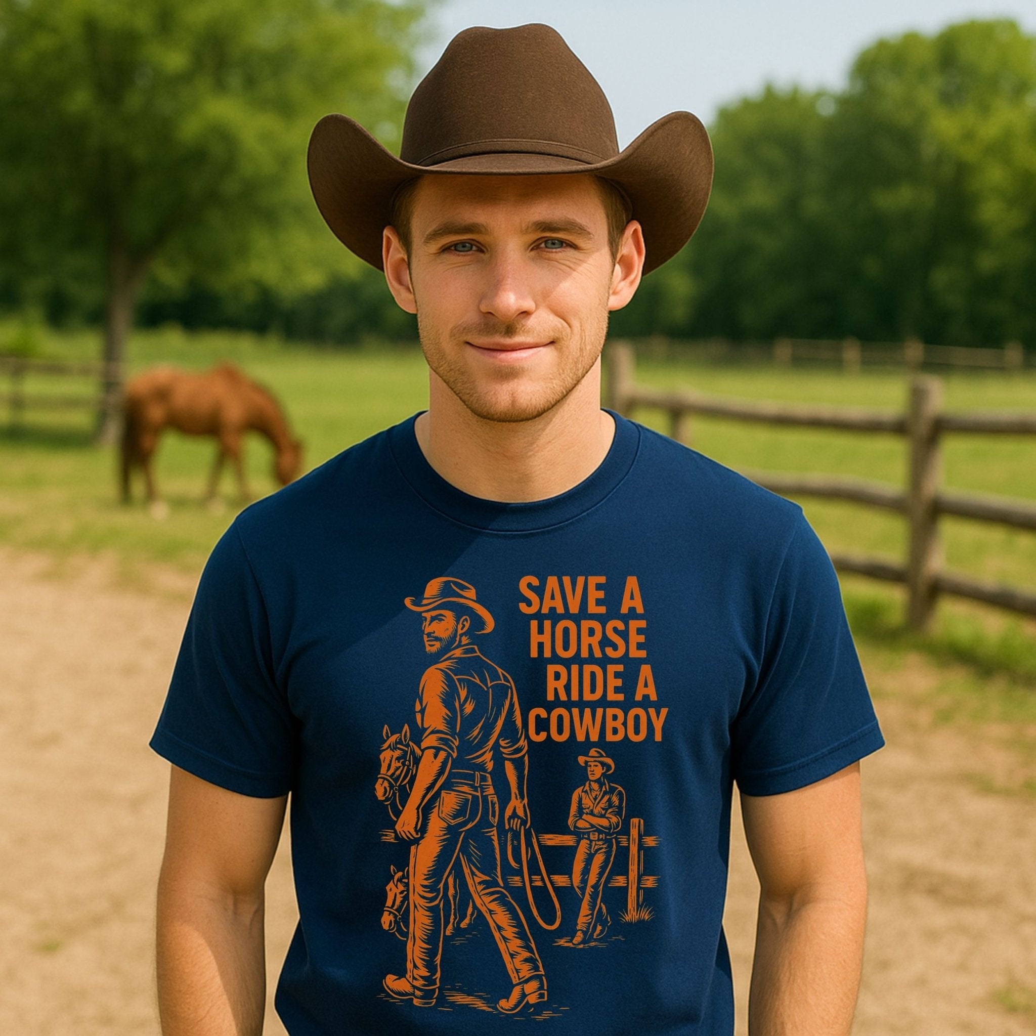 Gay Cowboy Shirt, Sexy Mlm Western Tee, 'Save a Horse Ride Cowboy' Top - Craig Michael Design