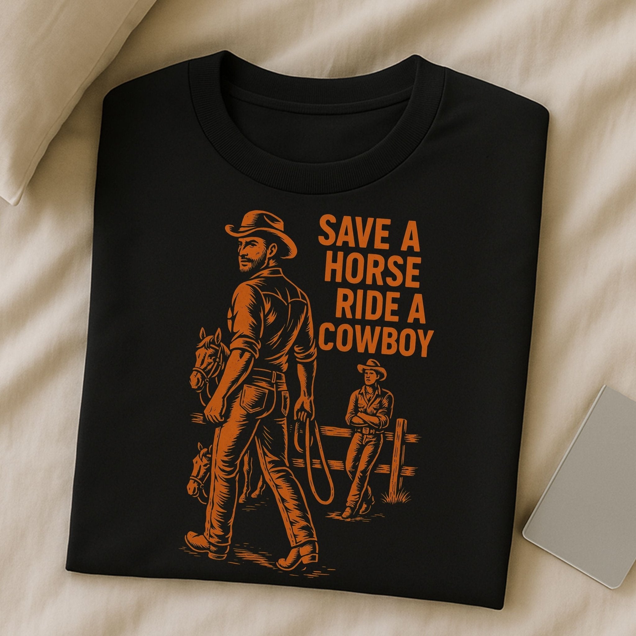 Gay Cowboy Shirt, Sexy Mlm Western Tee, 'Save a Horse Ride Cowboy Top' - Craig Michael Design