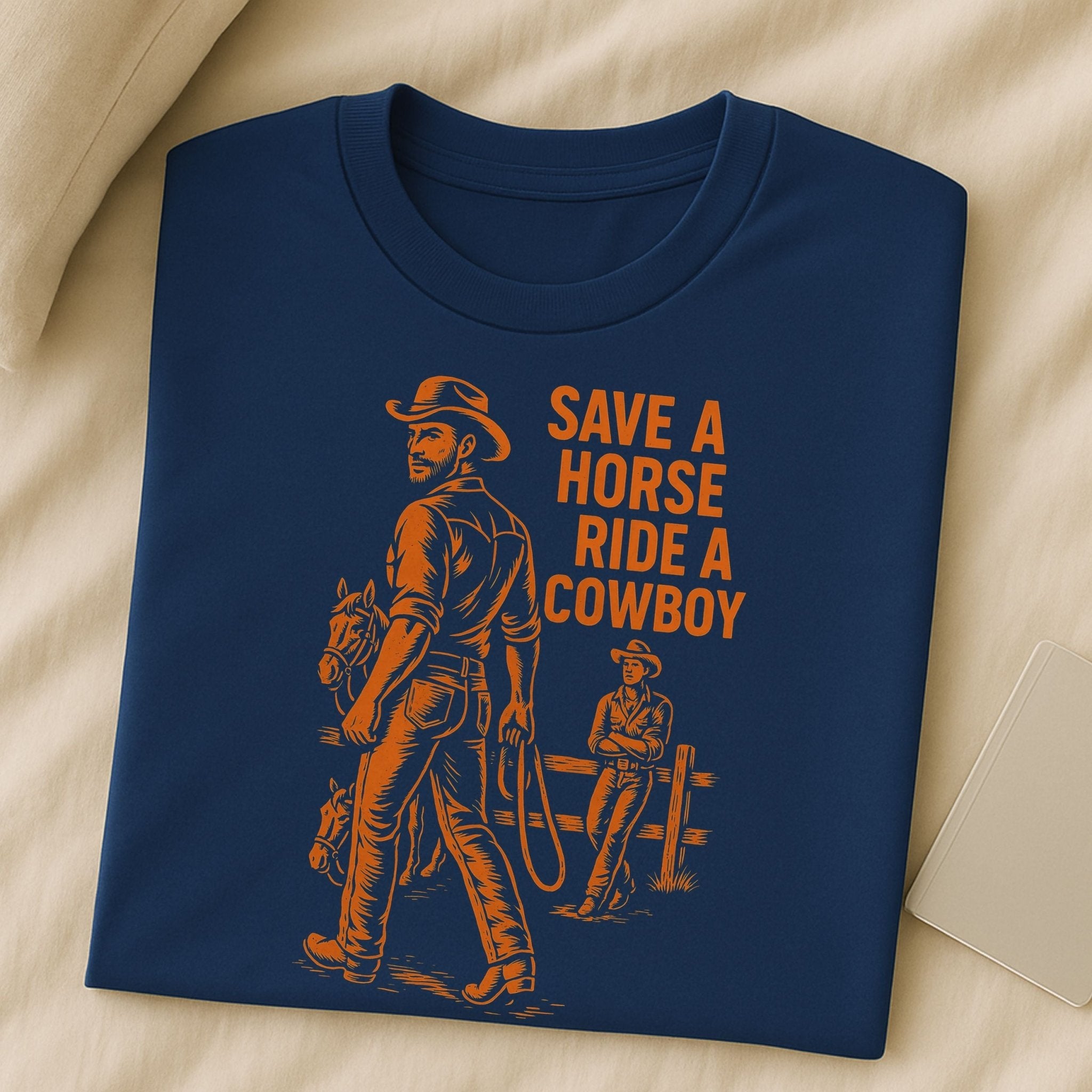 Gay Cowboy Shirt, Sexy Mlm Western Tee, 'Save a Horse Ride Cowboy Top' - Craig Michael Design