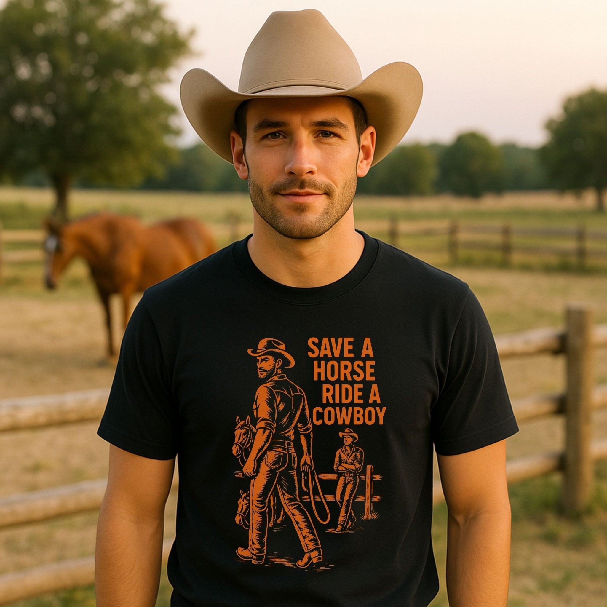 Gay Cowboy Shirt, Sexy Mlm Western Tee, 'Save a Horse Ride Cowboy Top' - Craig Michael Design
